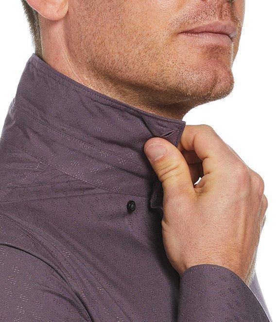 Perry Ellis Performance Stretch Tonal Geo Pattern Long Sleeve Woven Shirt Product Image