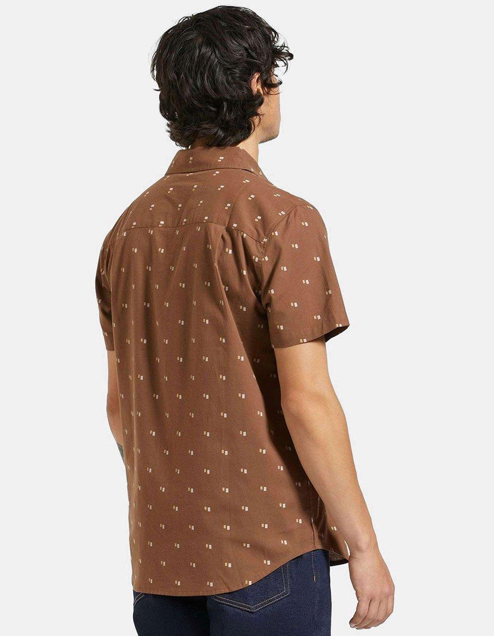 BRIXTON Charter Print Button Up Mens Shirt - BROWN COMBO Product Image