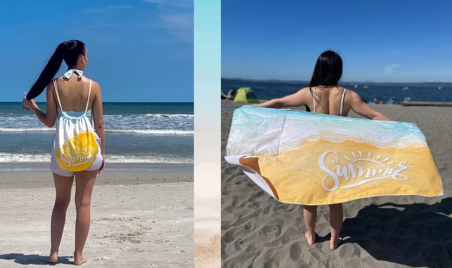 2 In 1 Windproof Beach Backpack Towel Product Image