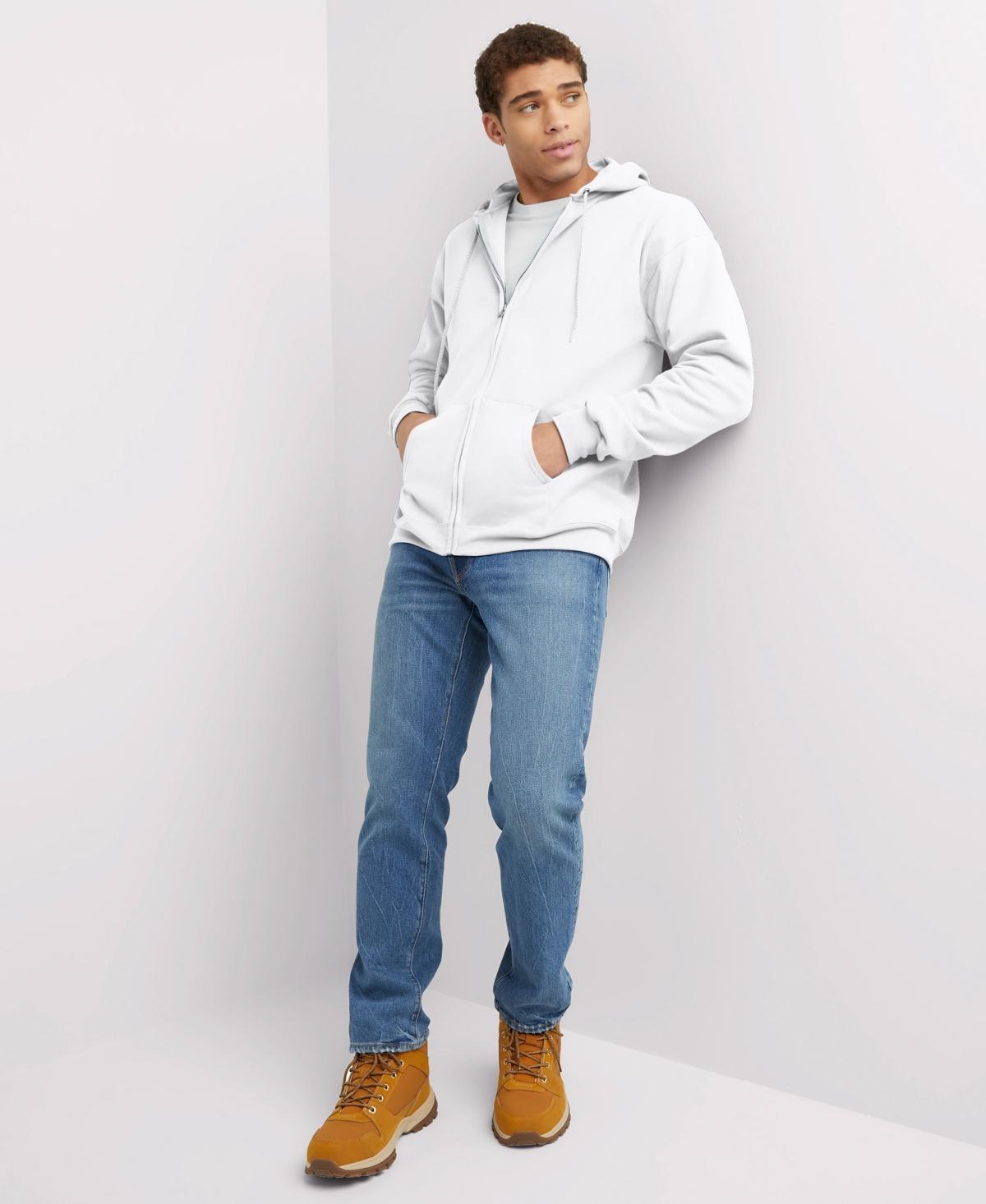 Men's Hanes Ultimate® Fleece Full-Zip Hoodie, Size: Large, Light Silver Product Image