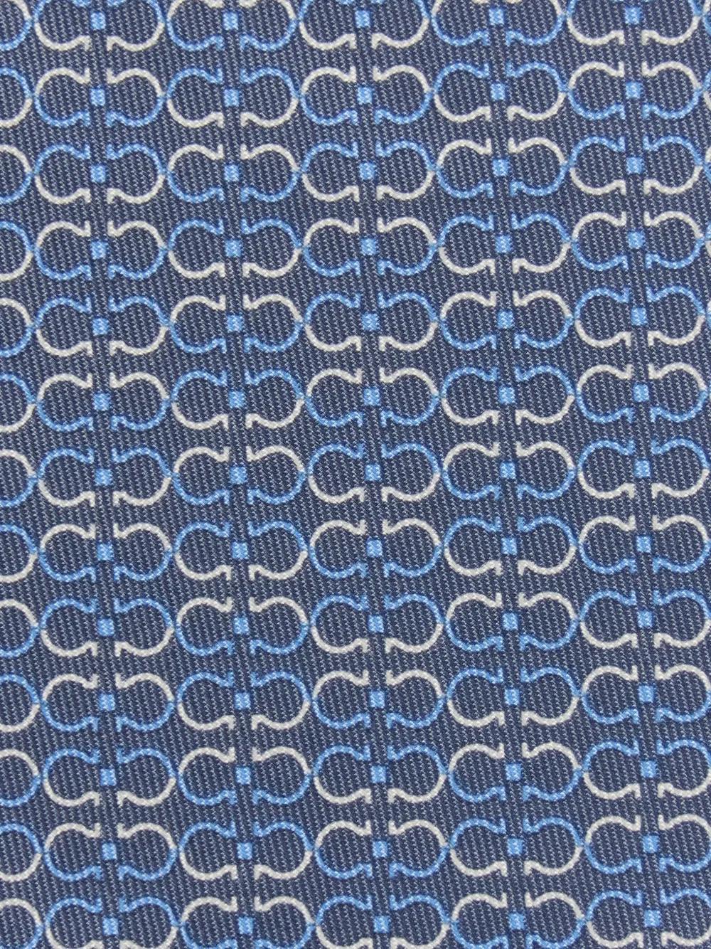 FERRAGAMO Gancini-print Tie In Grey Product Image