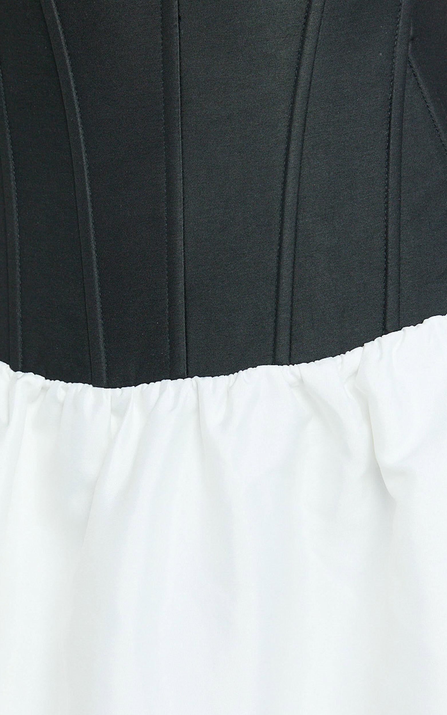 Santana Maxi Dress - Contrast Strapless Fit And Flare Dress in Black/White Product Image
