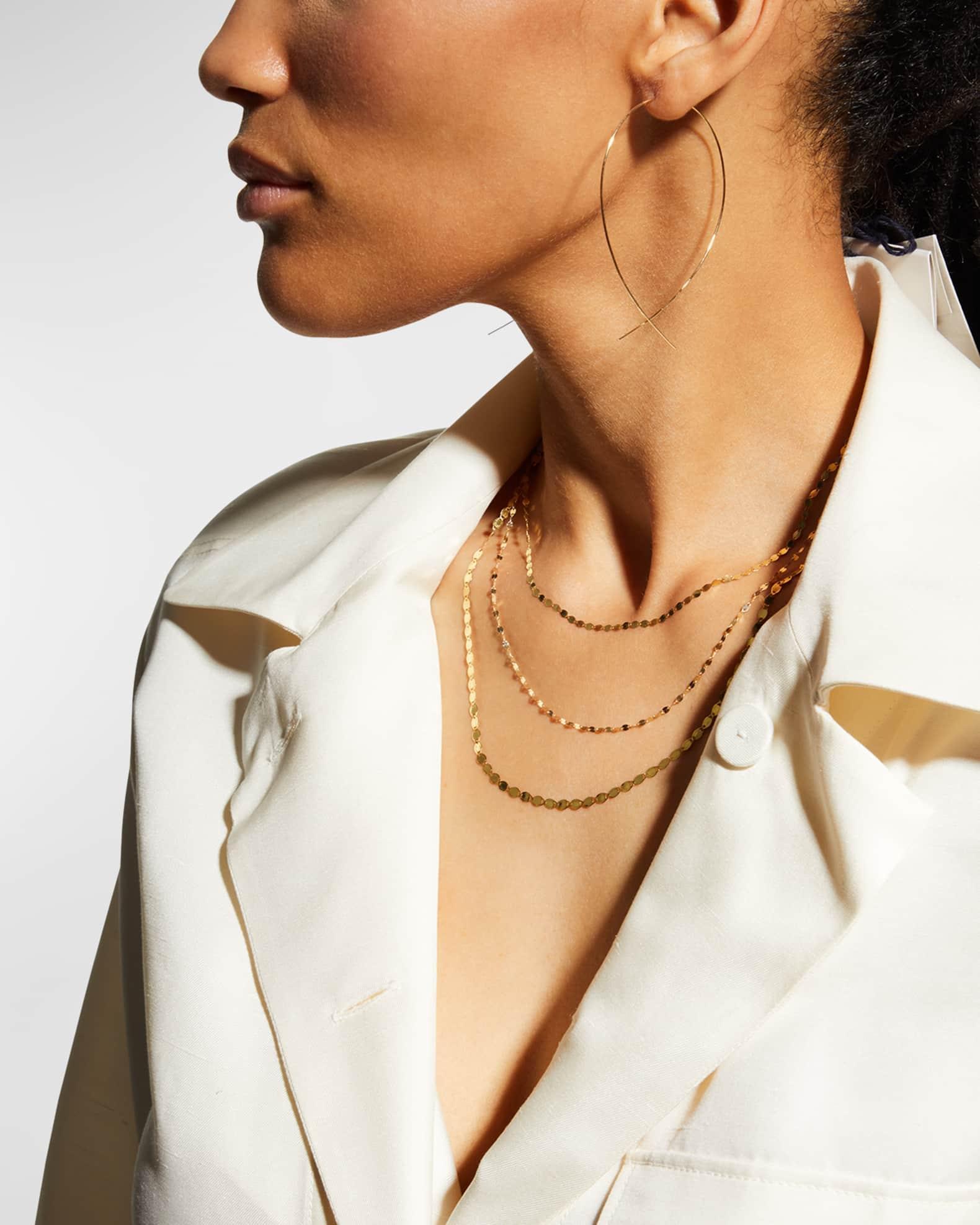 Large Upside Down Hoop Earrings in 14K Gold Product Image