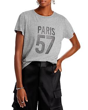 Cinq a Sept Rhinestone Paris Cotton Tee Product Image