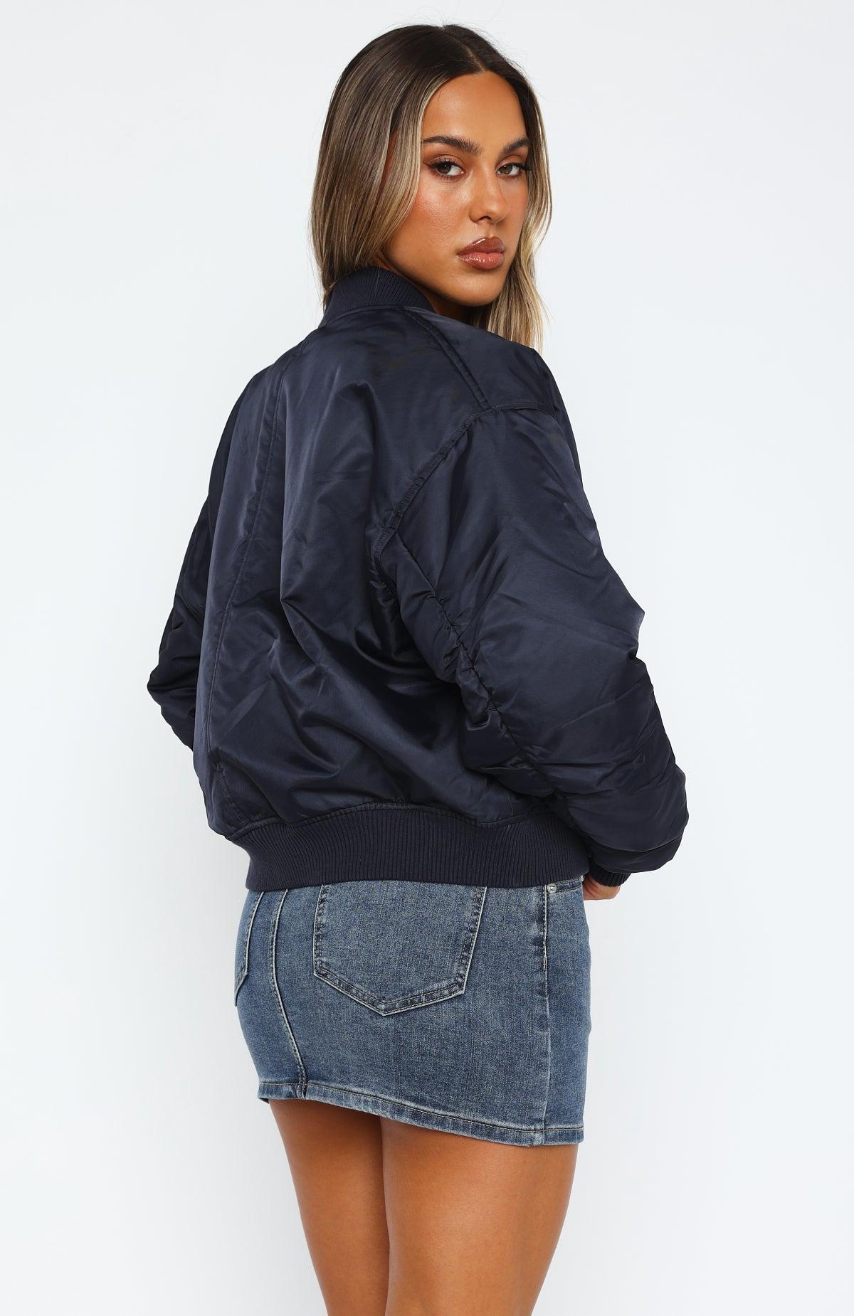 Walk On Out Bomber Jacket Navy Product Image