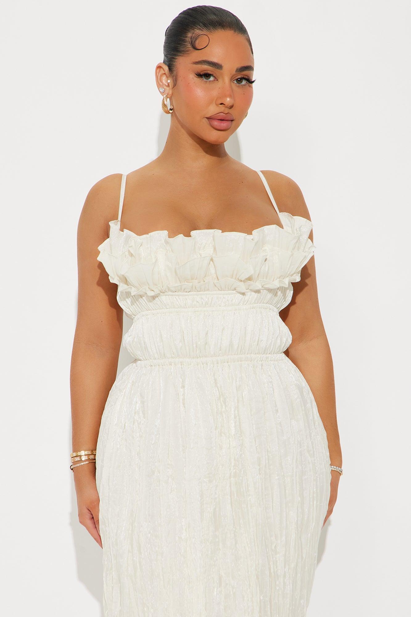 Hollis Plisse Midi Dress - Ivory Product Image