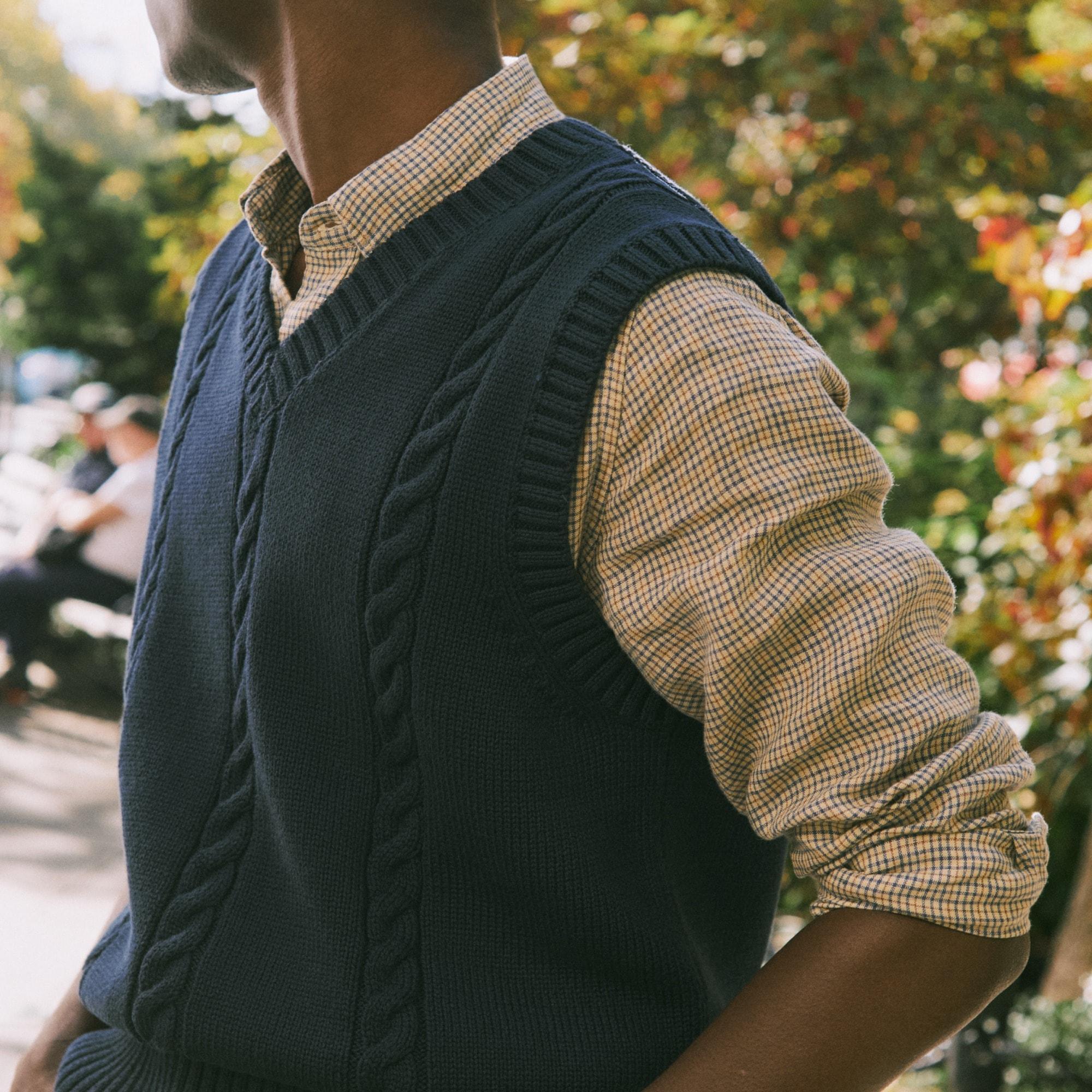 Cotton cable-knit sweater-vest Product Image