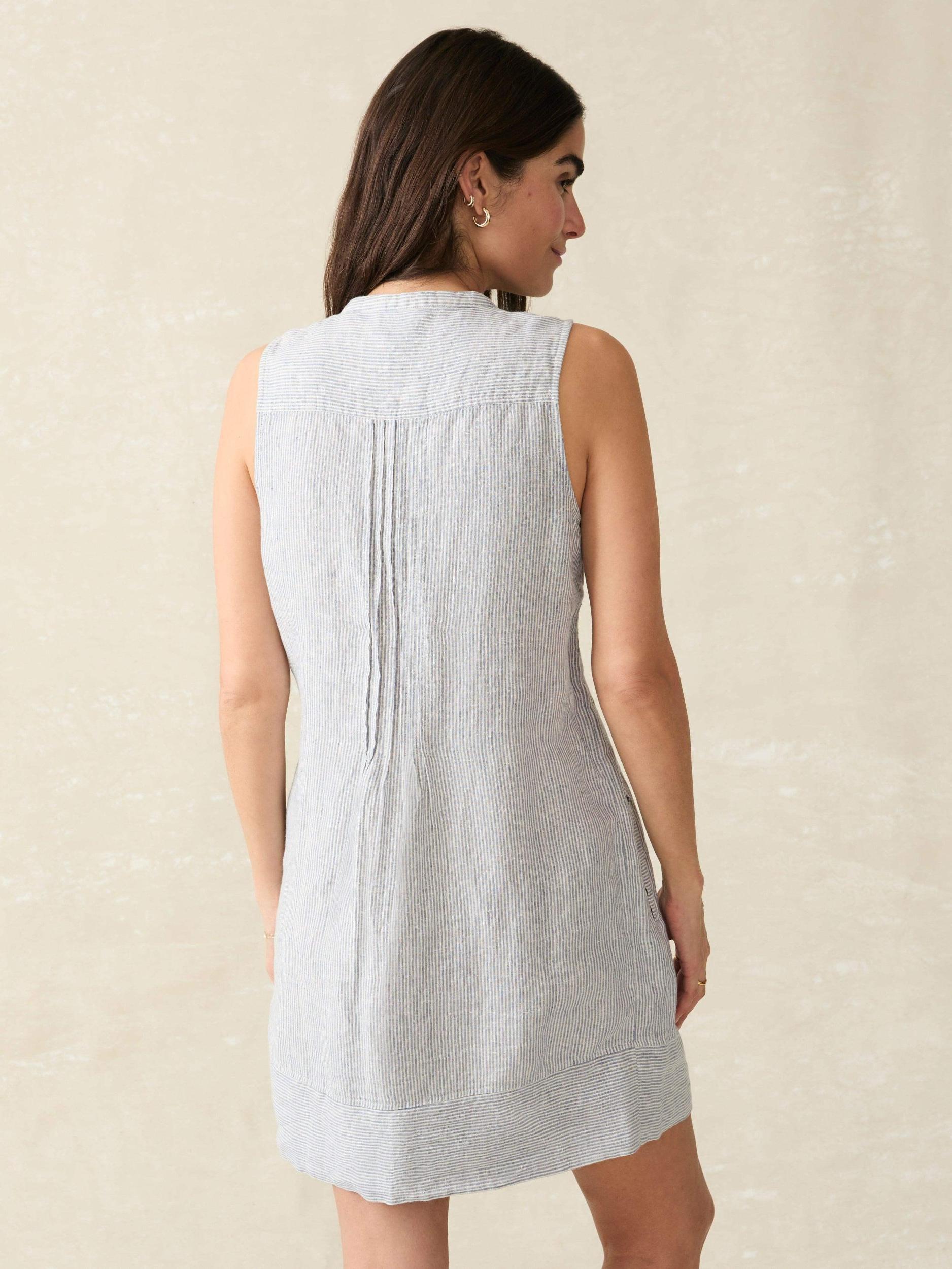 Isha Dress - Blue Mini Stripe Female Product Image