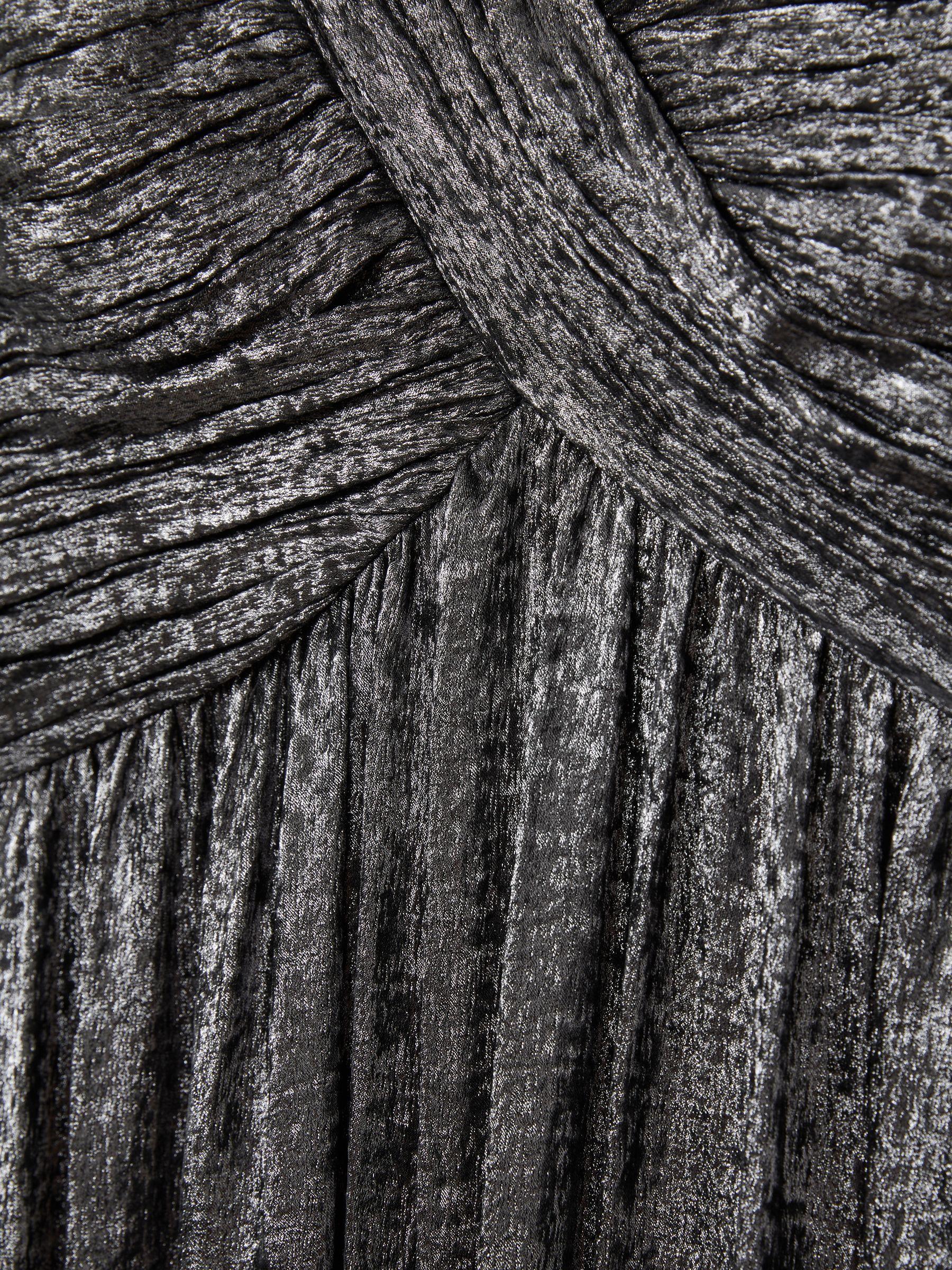 Amur Metallic One Shoulder Maxi Dress in Dark Grey Product Image