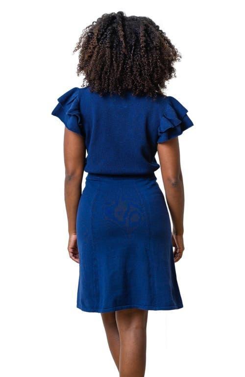 Hope & Henry Women's Flutter Sleeve Sweater Dress in Navy Flutter at Nordstrom, Size 10 Product Image