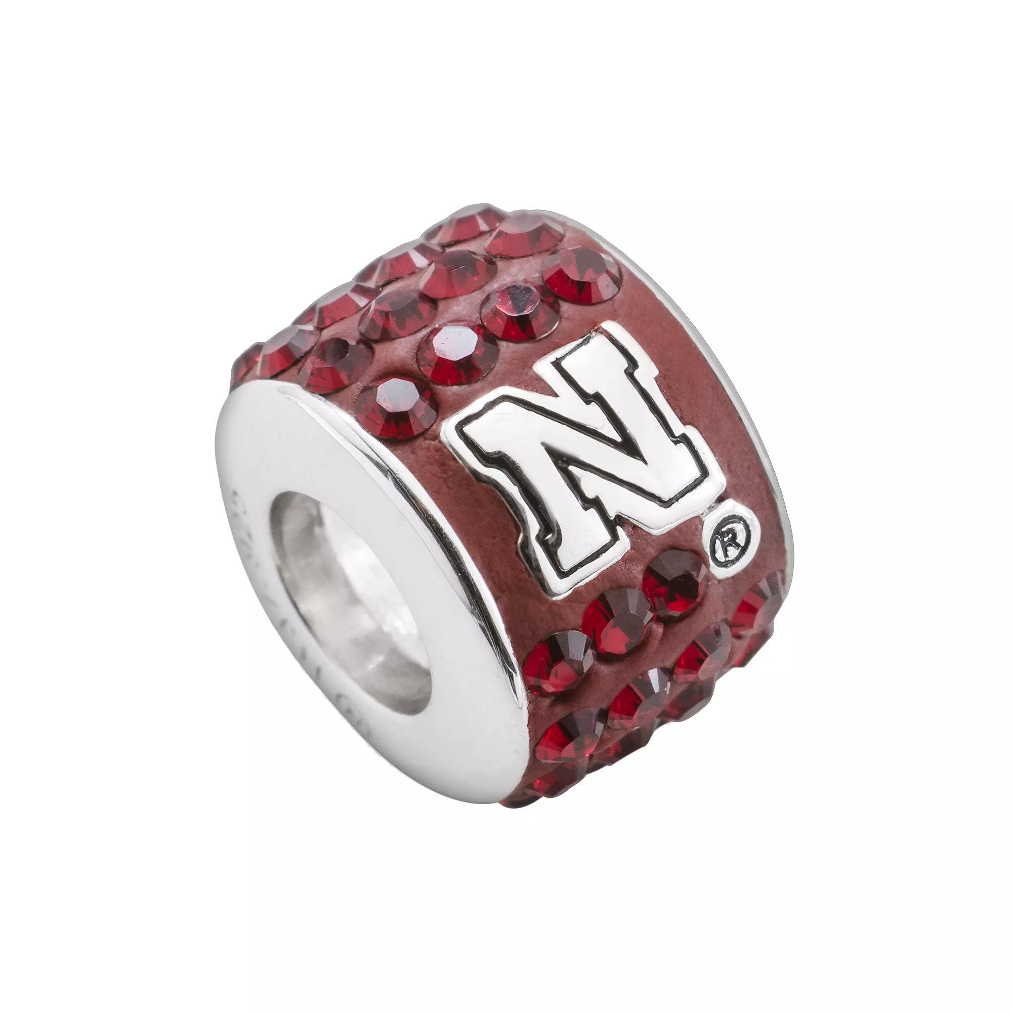 LogoArt Nebraska Cornhuskers Sterling Silver Crystal Logo Bead, Womens, Red Product Image