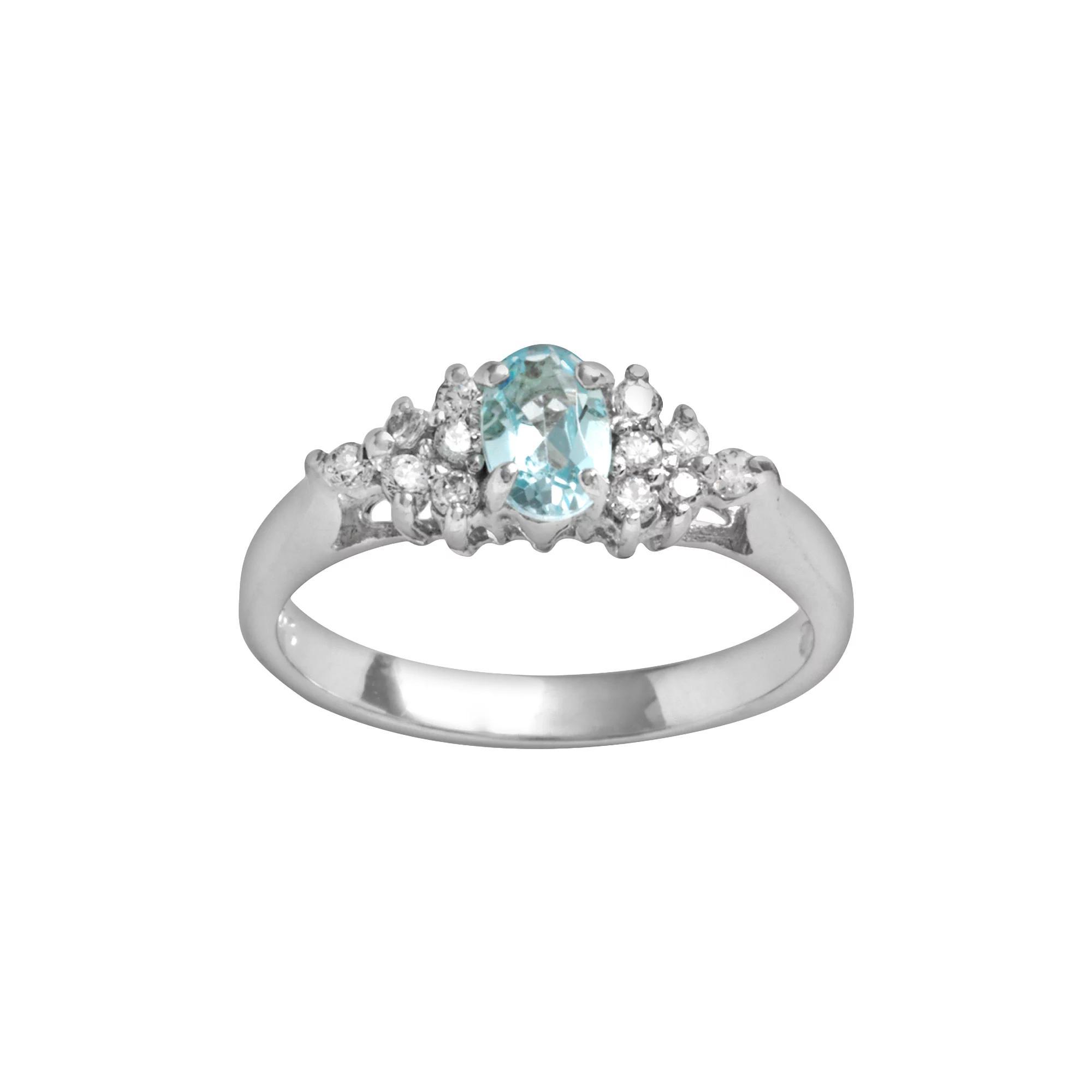 Traditions Jewelry Company Blue Topaz Oval Ring, Womens Multicolor Product Image