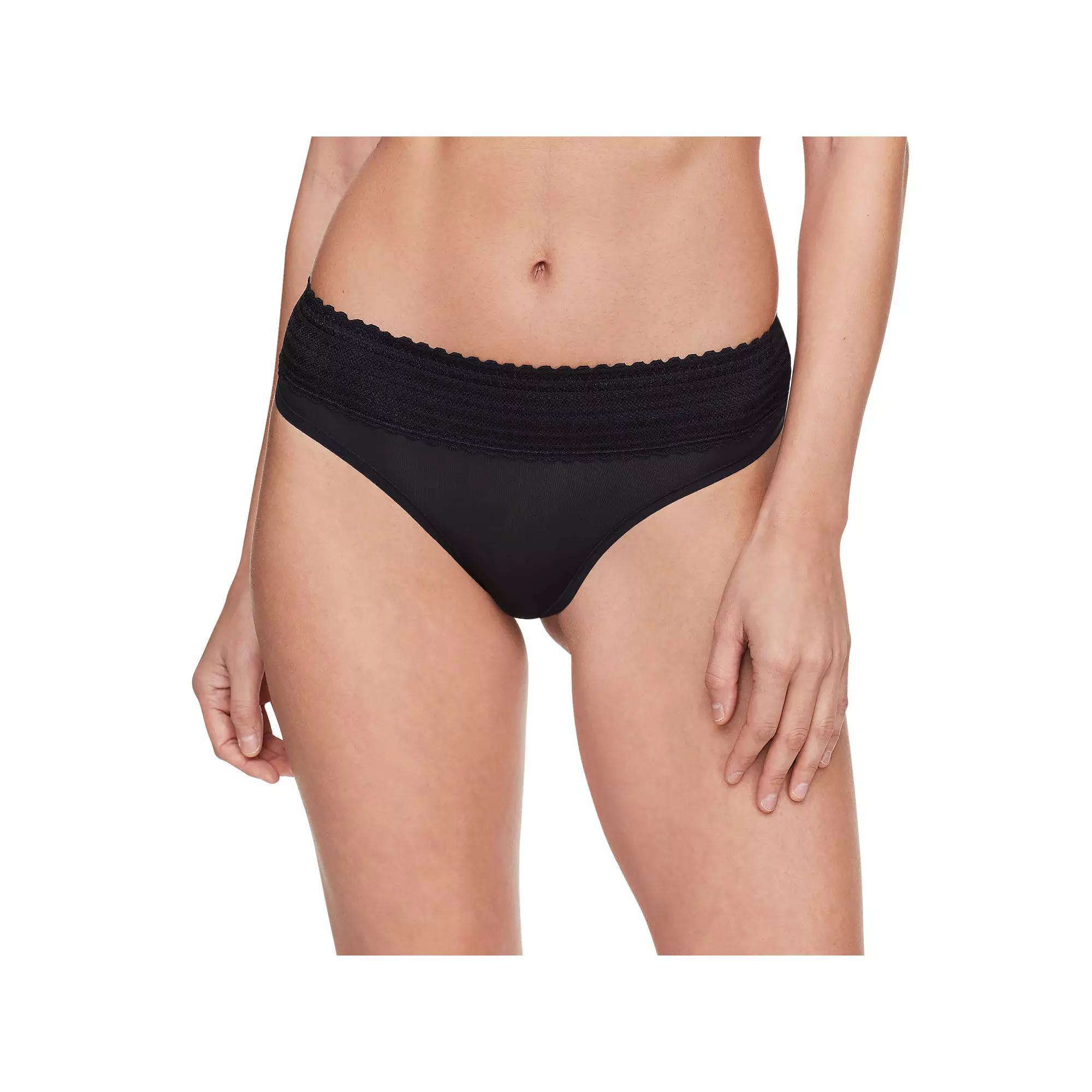 Warners No Pinching No Problems® Dig-Free Comfort Waistband Lace Thong RX5101J, Women's, Size: XL, Grey Product Image