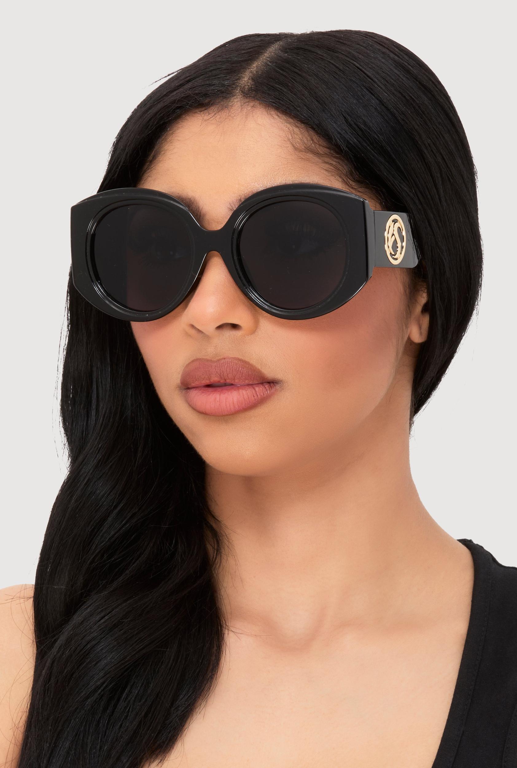 Retro Oversized Round Frame Sunglasses Female Product Image