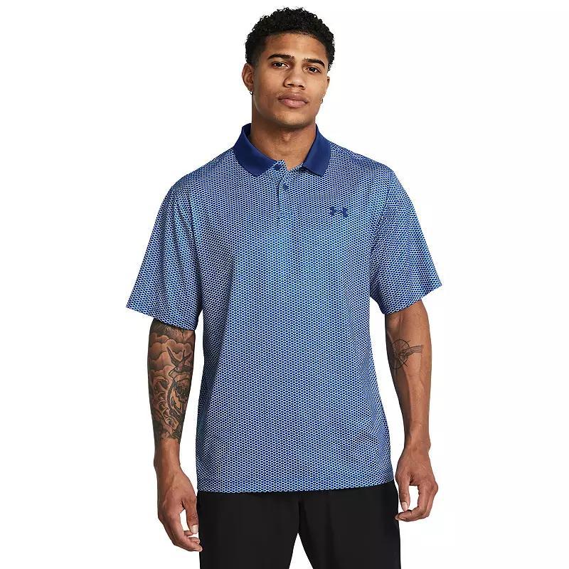 Men's Under Armour Matchplay Printed Polo, Size: Medium, Blue Down Pour Product Image