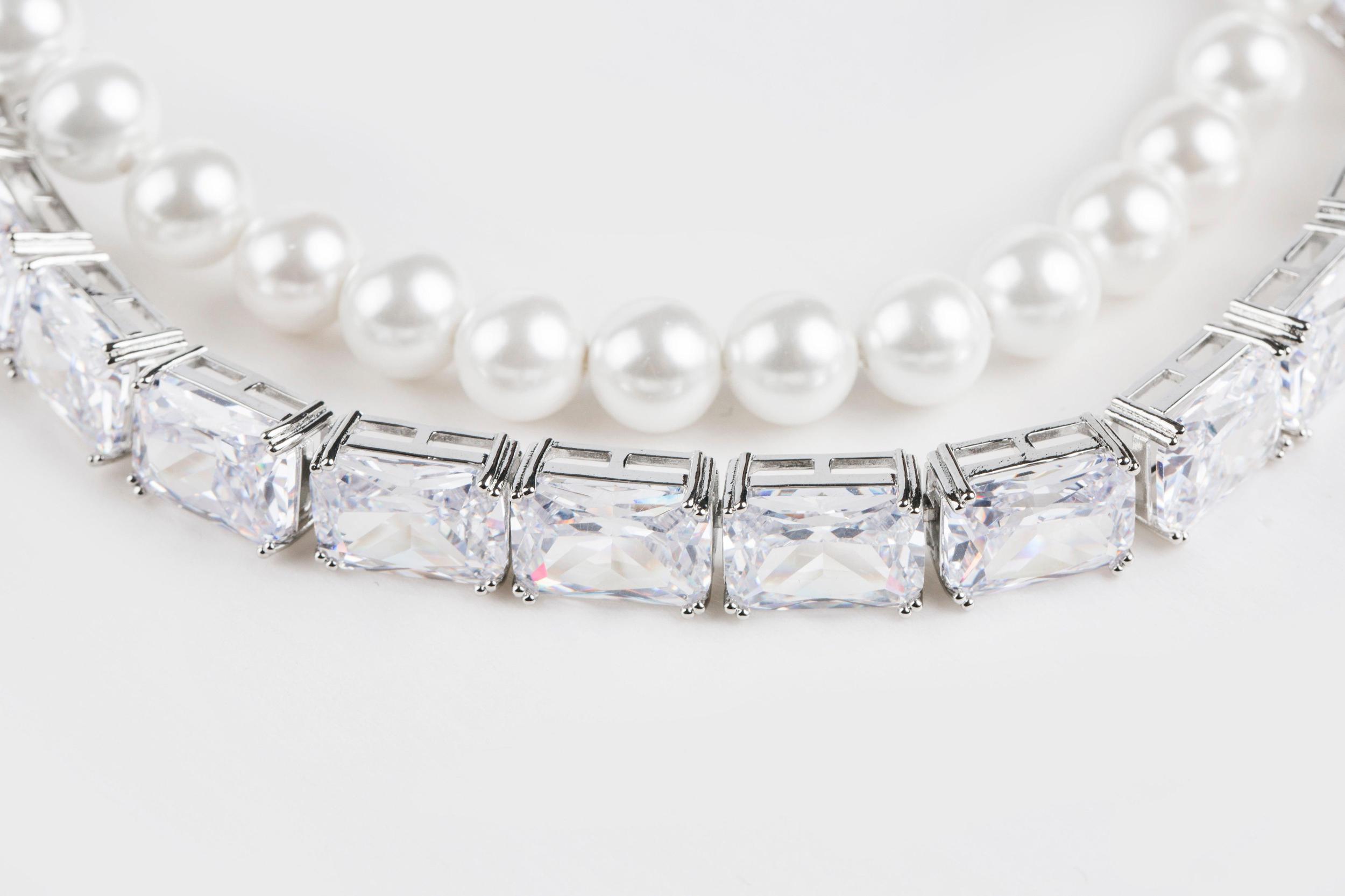 Gracey Pearl Crystal Choker Necklace (Final Sale) Product Image