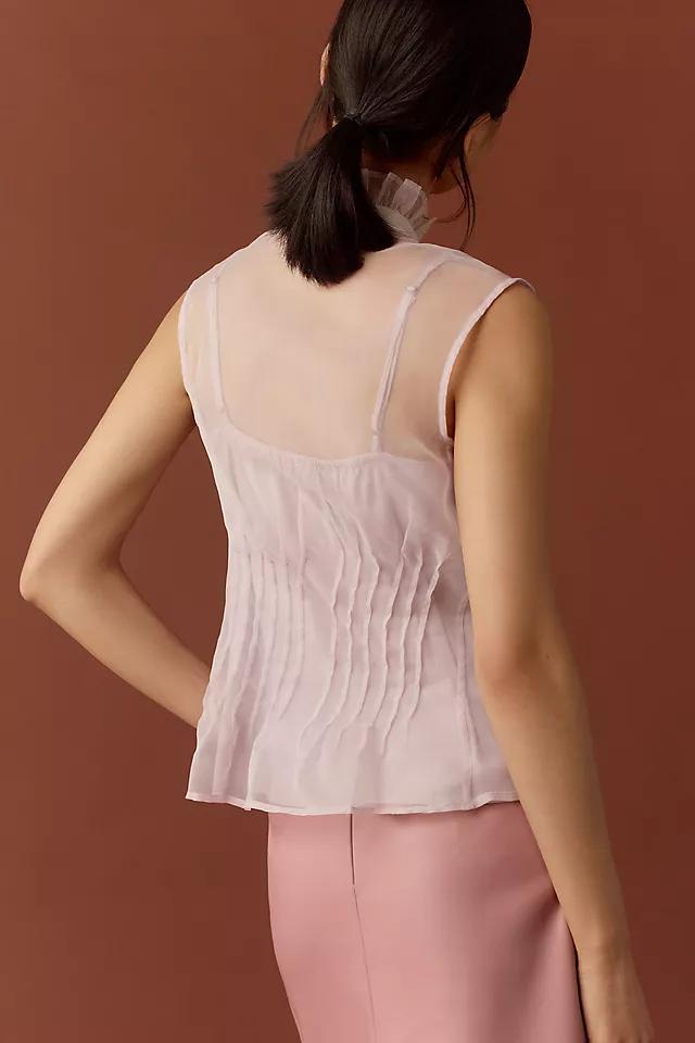 By Anthropologie Sheer Pleated Tank Product Image