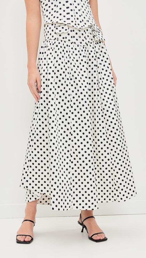 GANNI Printed Double Satin Long Pocket Skirt | Shopbop Product Image