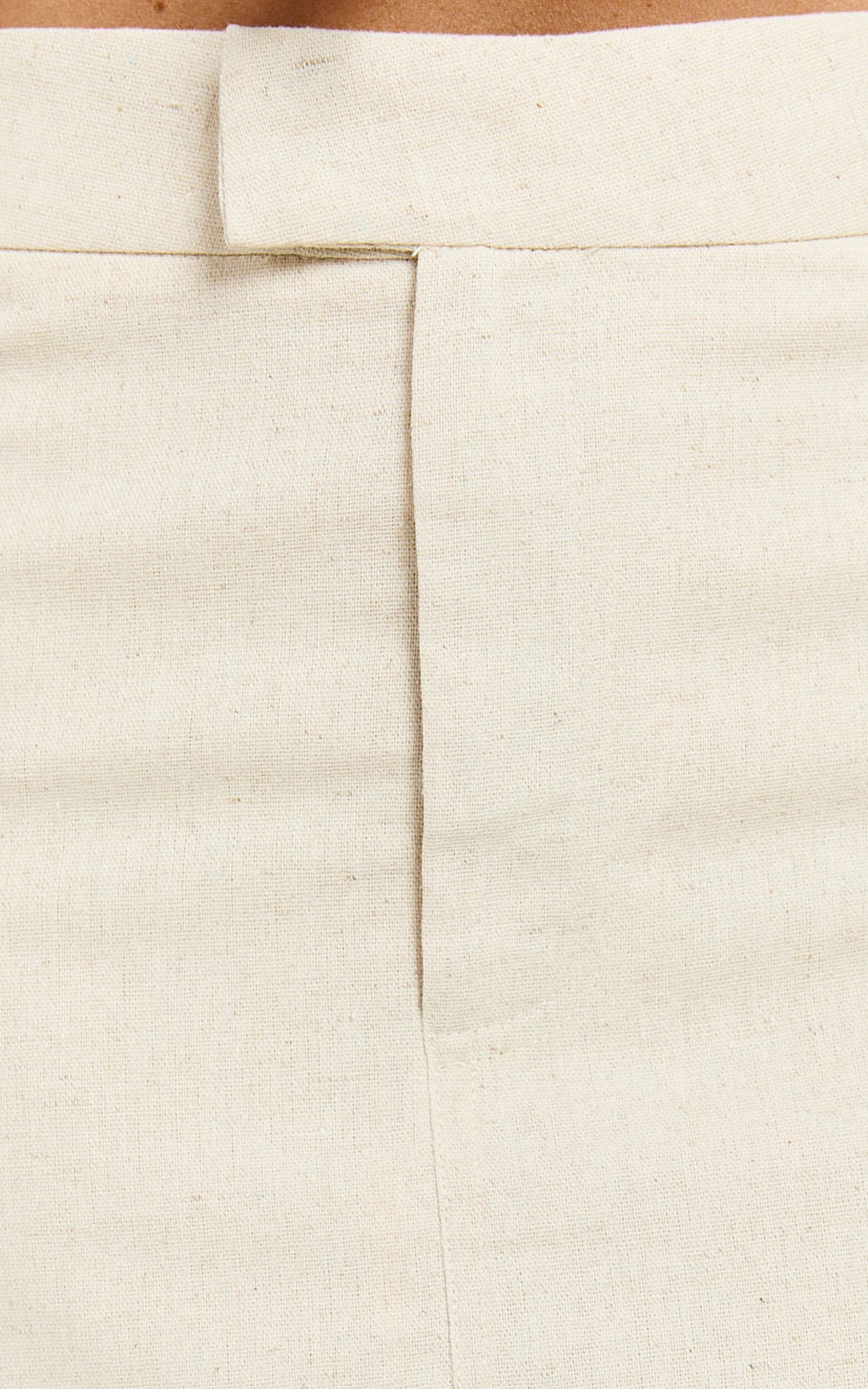 Farrow Mini Skirt - Tailored Linen Skirt in Natural Product Image