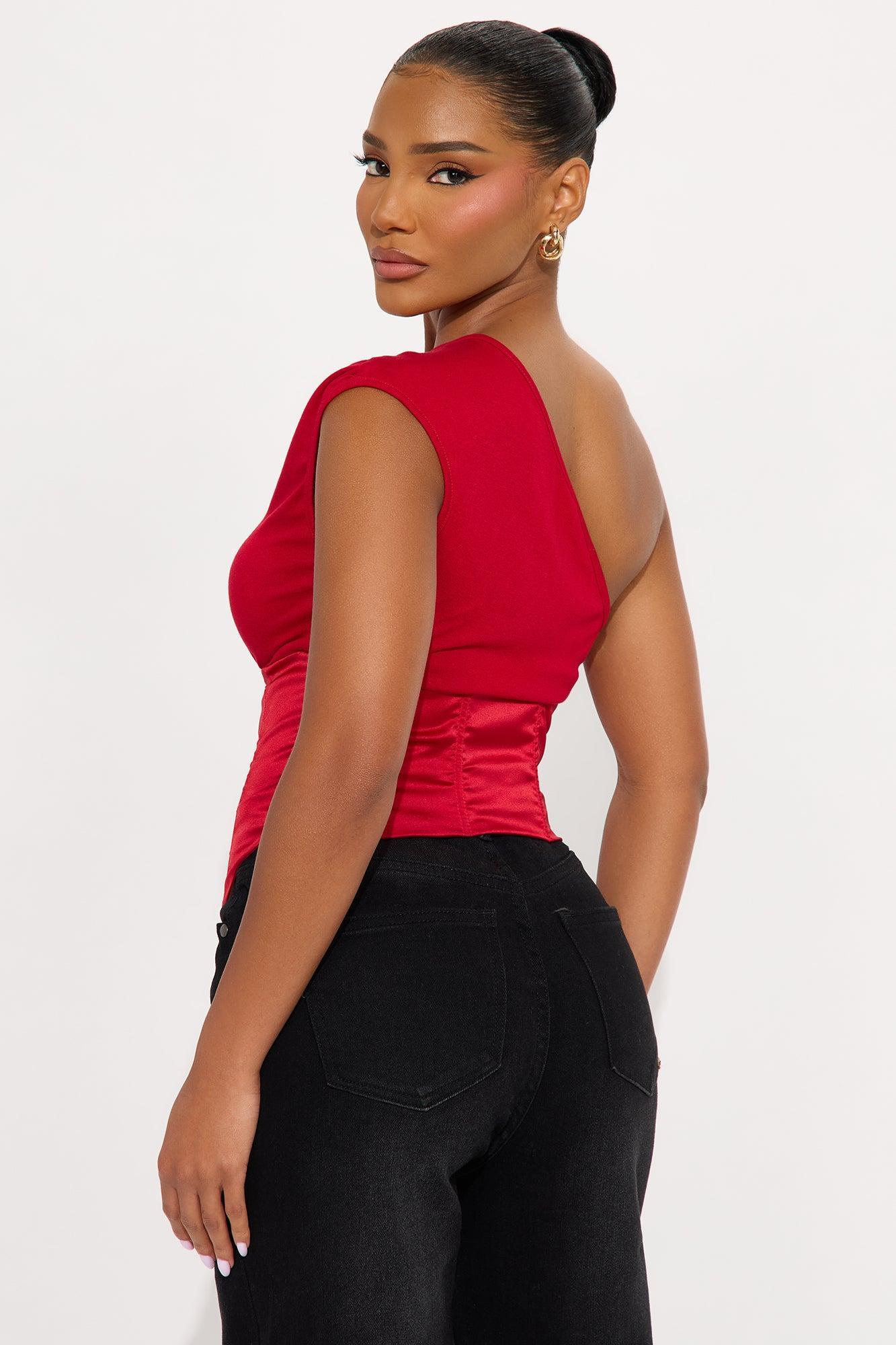 Love On The Line Corset Top - Red Product Image