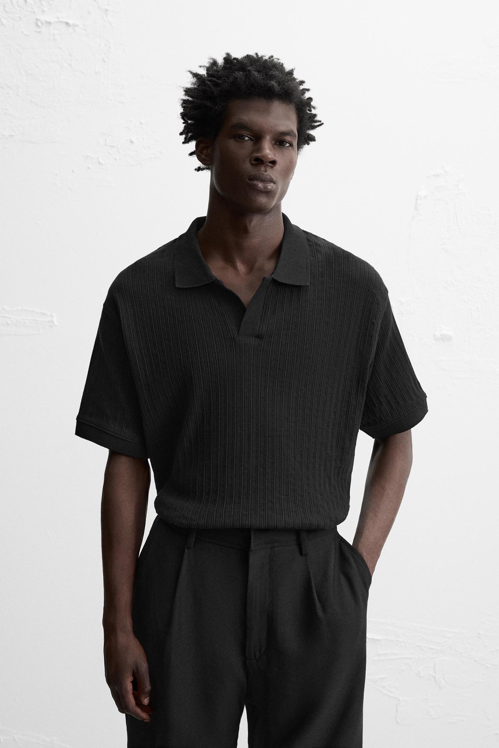 RIB TEXTURED POLO SHIRT Product Image