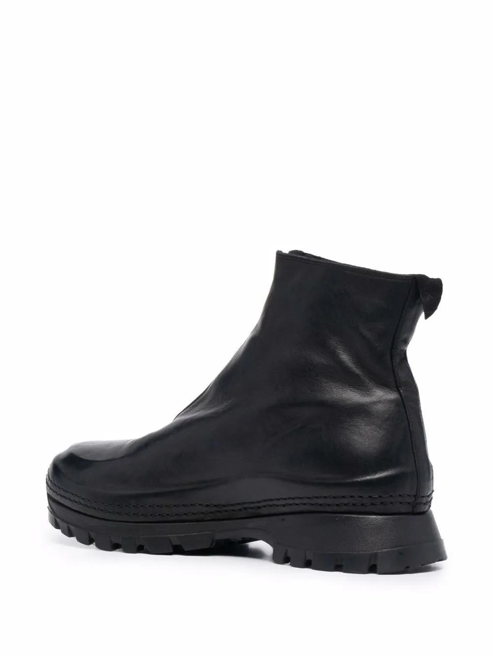 zipped leather ankle boots Product Image