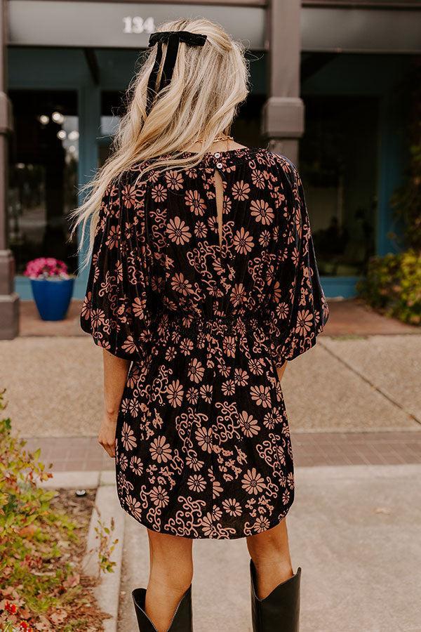 Paris Nights Floral Velvet Mini Dress Product Image