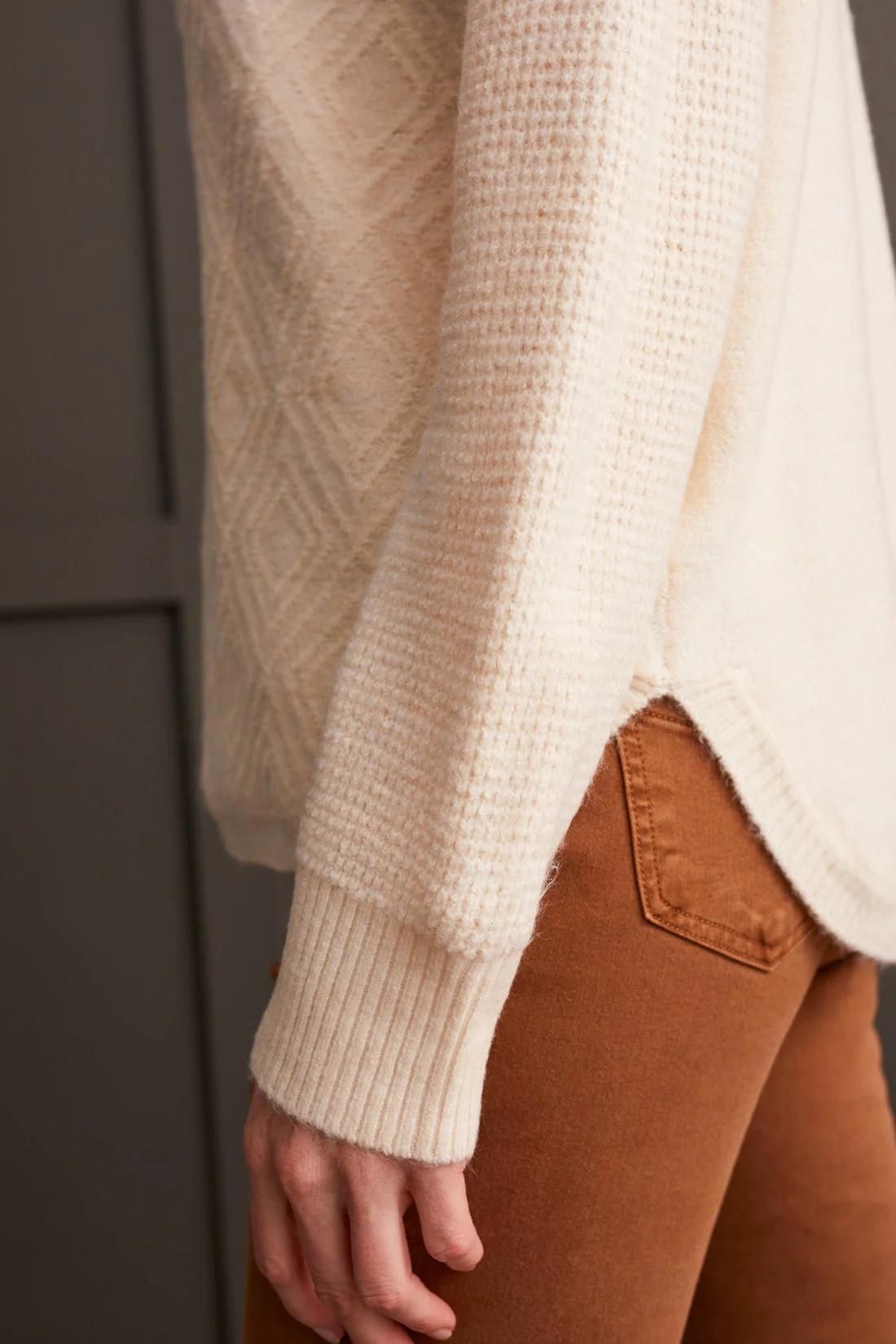 TEXTURED MOCK NECK SWEATER Product Image