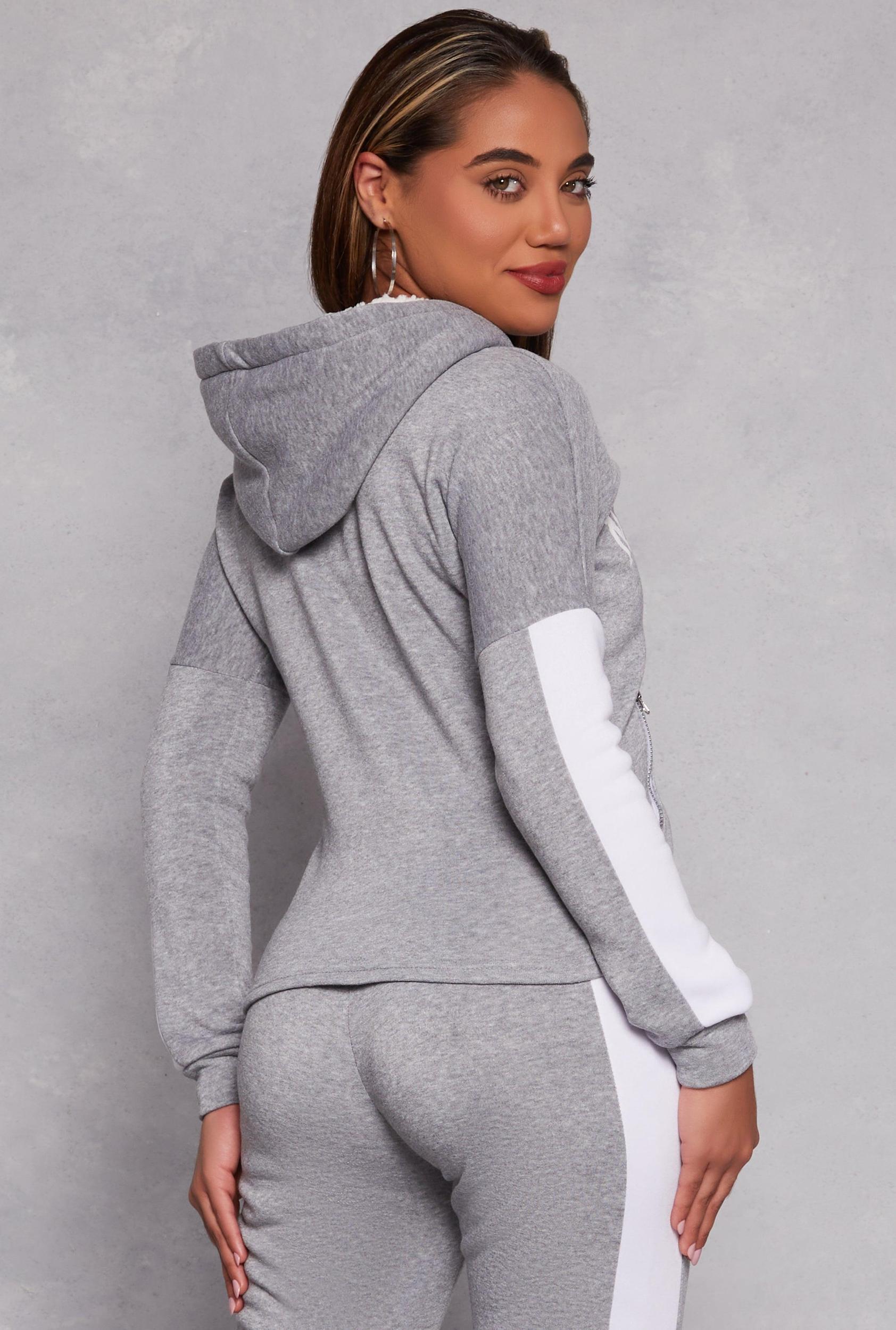 Womens New York Sherpa Lined Pullover Hoodie Product Image