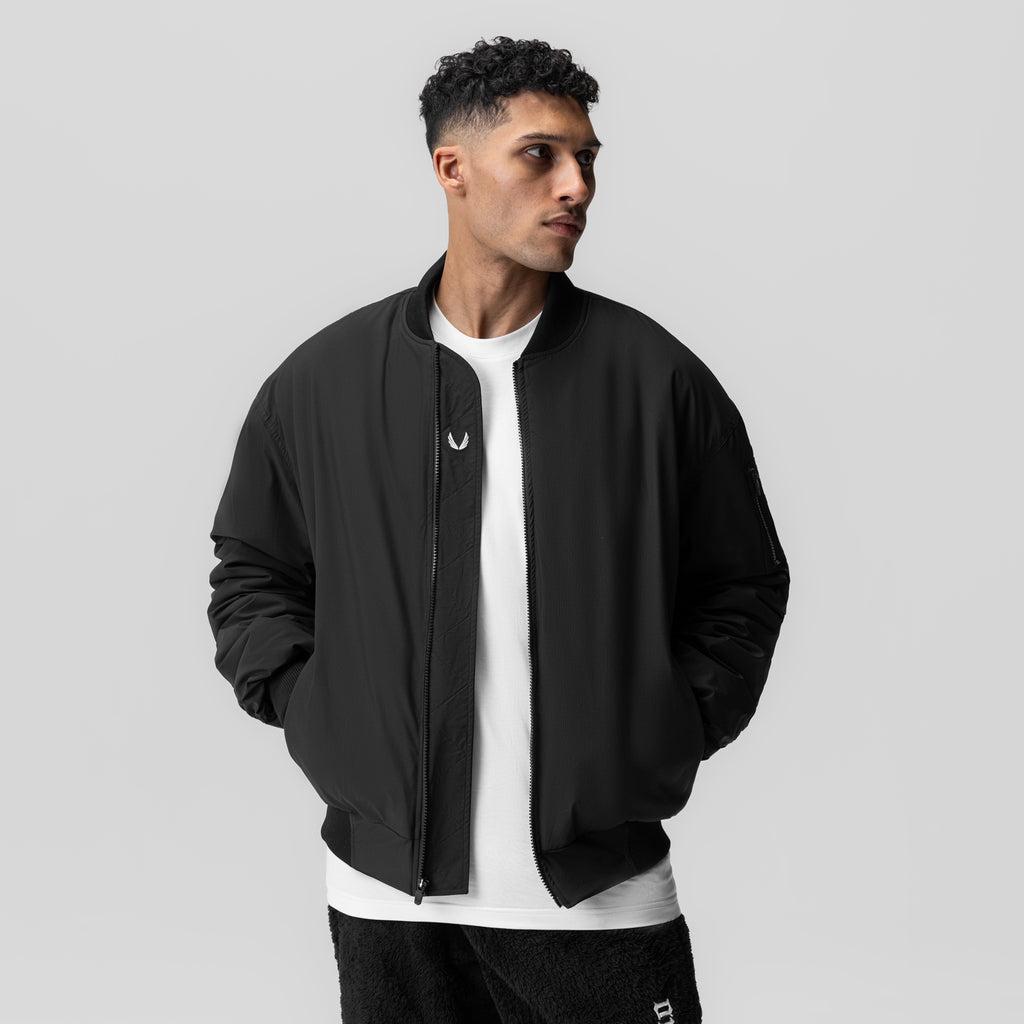 1003. Sherpa-Lined Insulated Bomber Jacket - Black Product Image