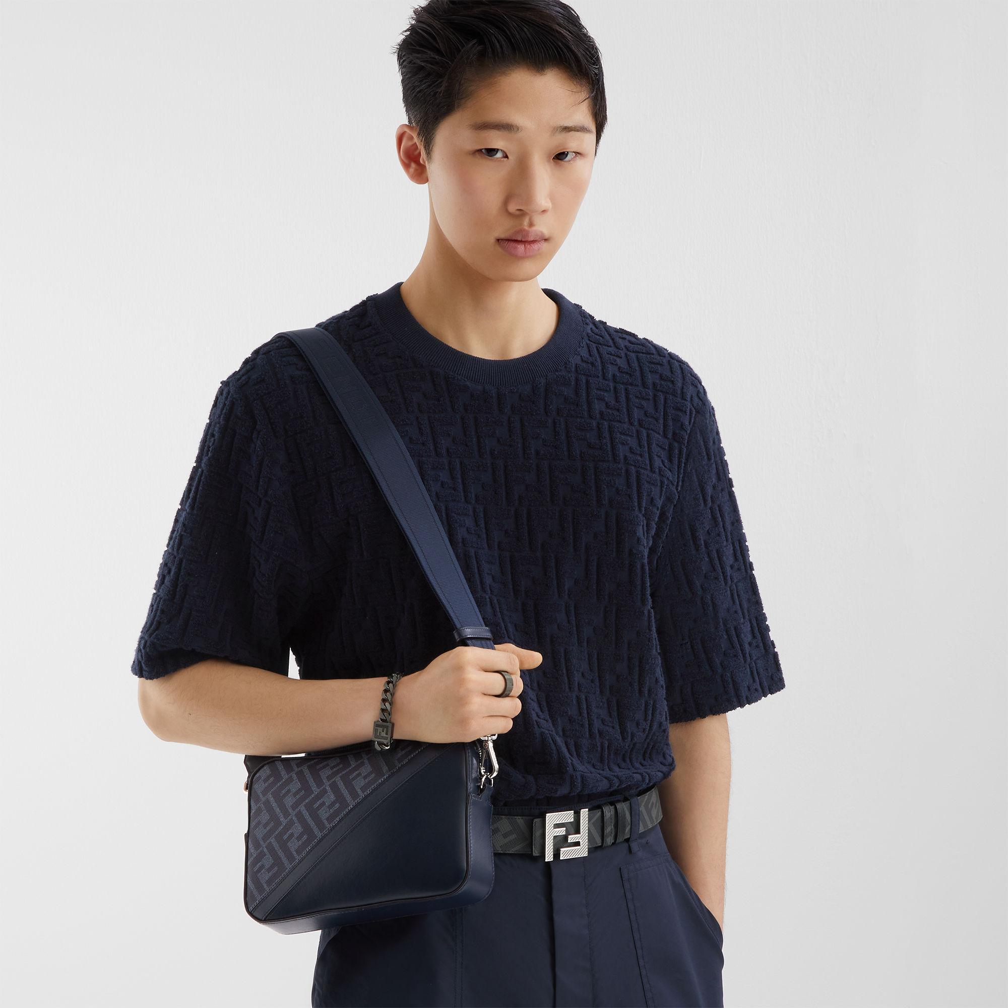 FF Squared BeltBlack leather and black FF canvas reversible belt Product Image