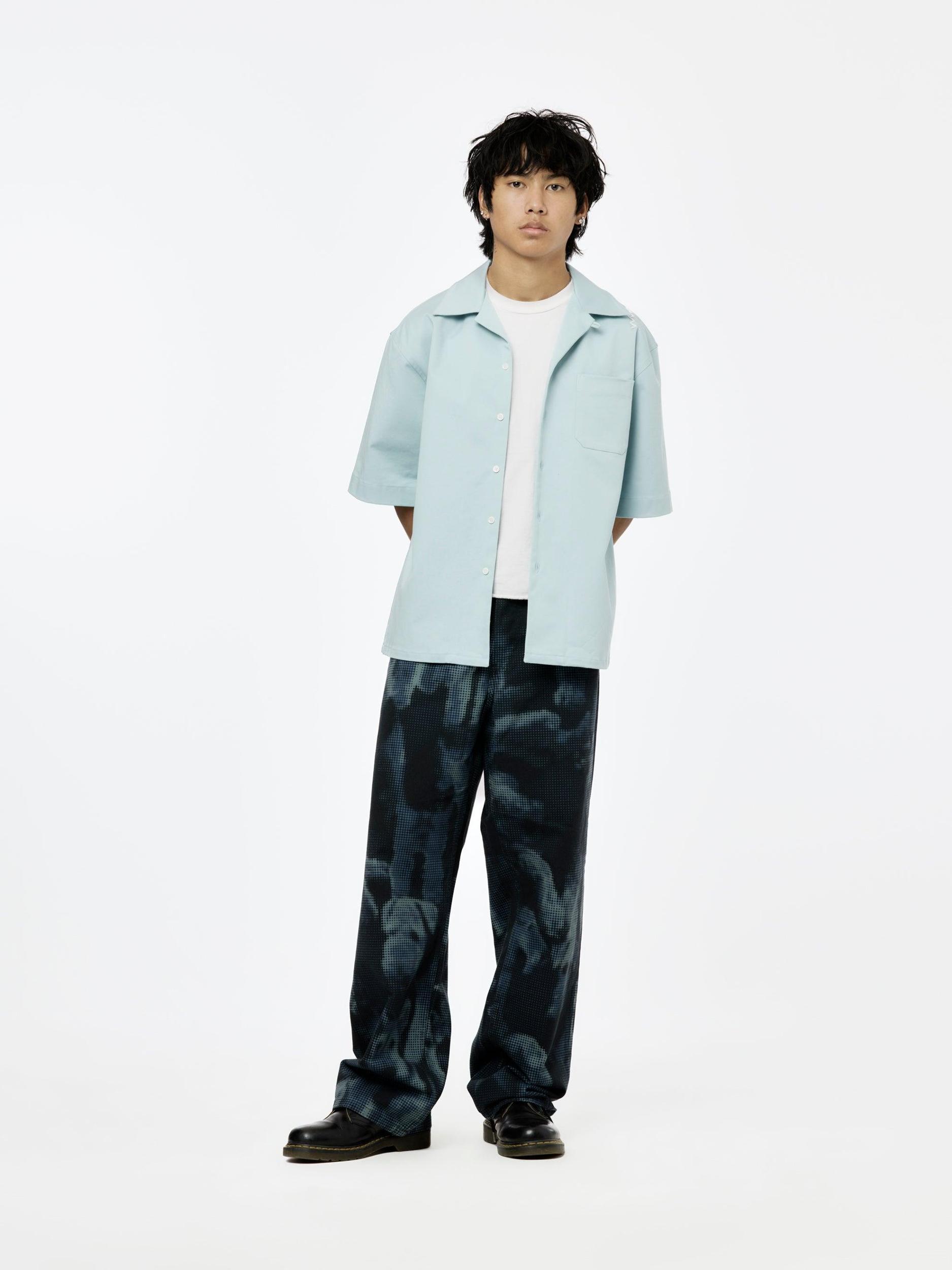 Short Sleeve Bowling Shirt (Leaden Blue) Product Image