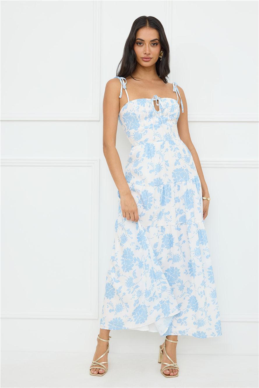 Sizzle And Stun Maxi Dress Blue Product Image