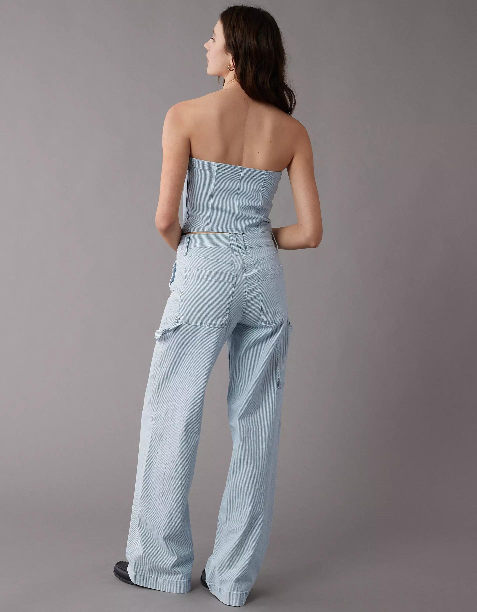 AE Cropped Railroad Denim Top Product Image