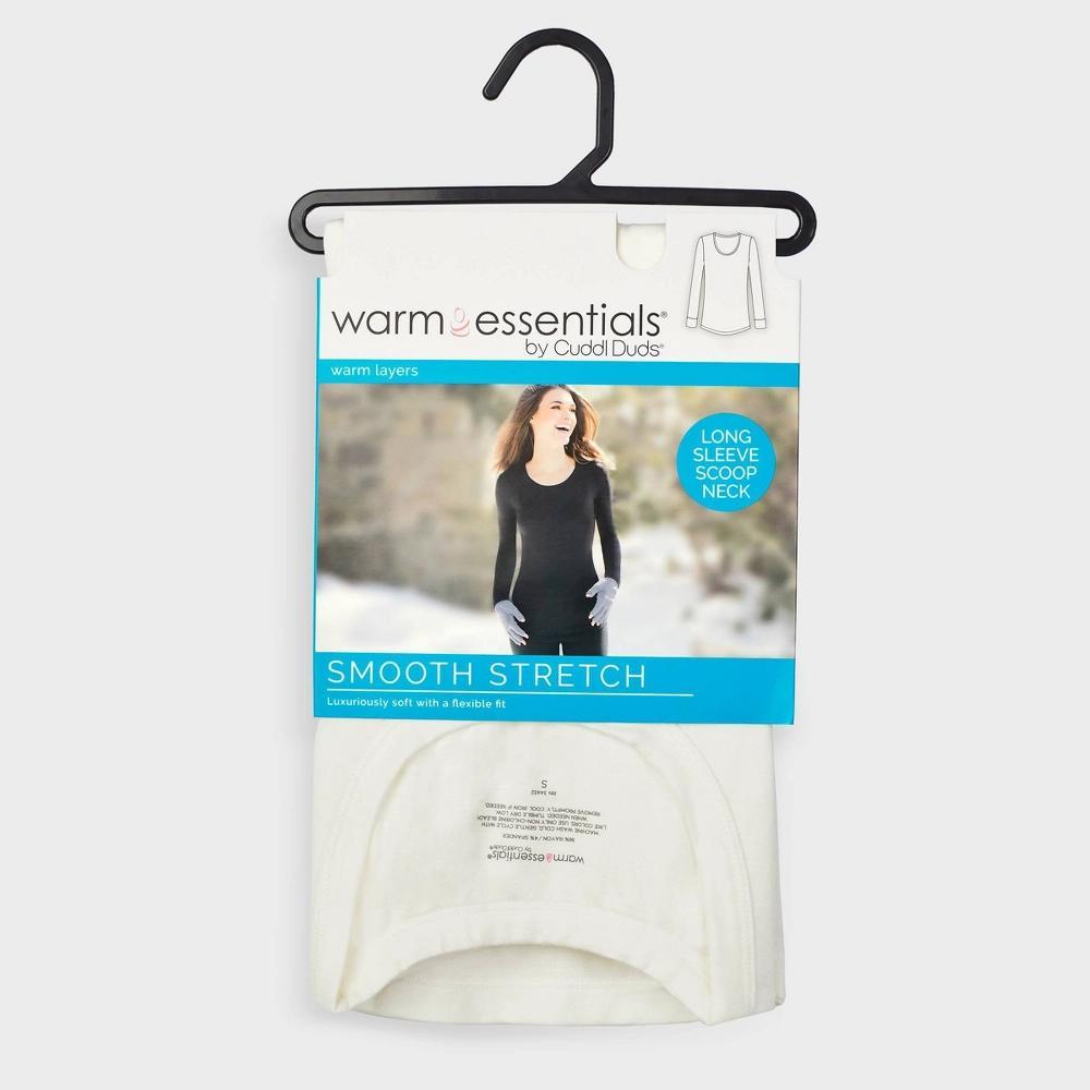 Warm Essentials by Cuddl Duds Women's Smooth Stretch Thermal Scoop Neck Top - Black M Product Image