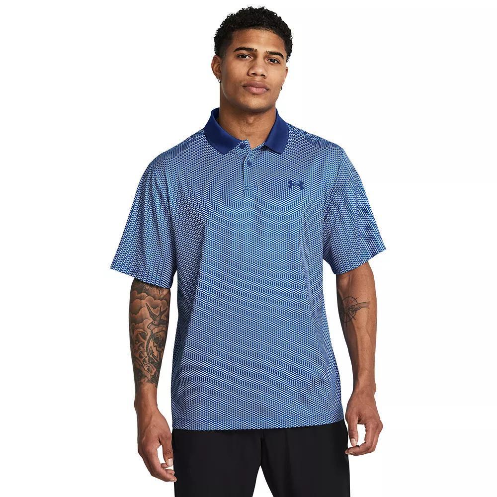 Men's Under Armour Matchplay Printed Polo, Size: Medium, Blue Down Pour Product Image