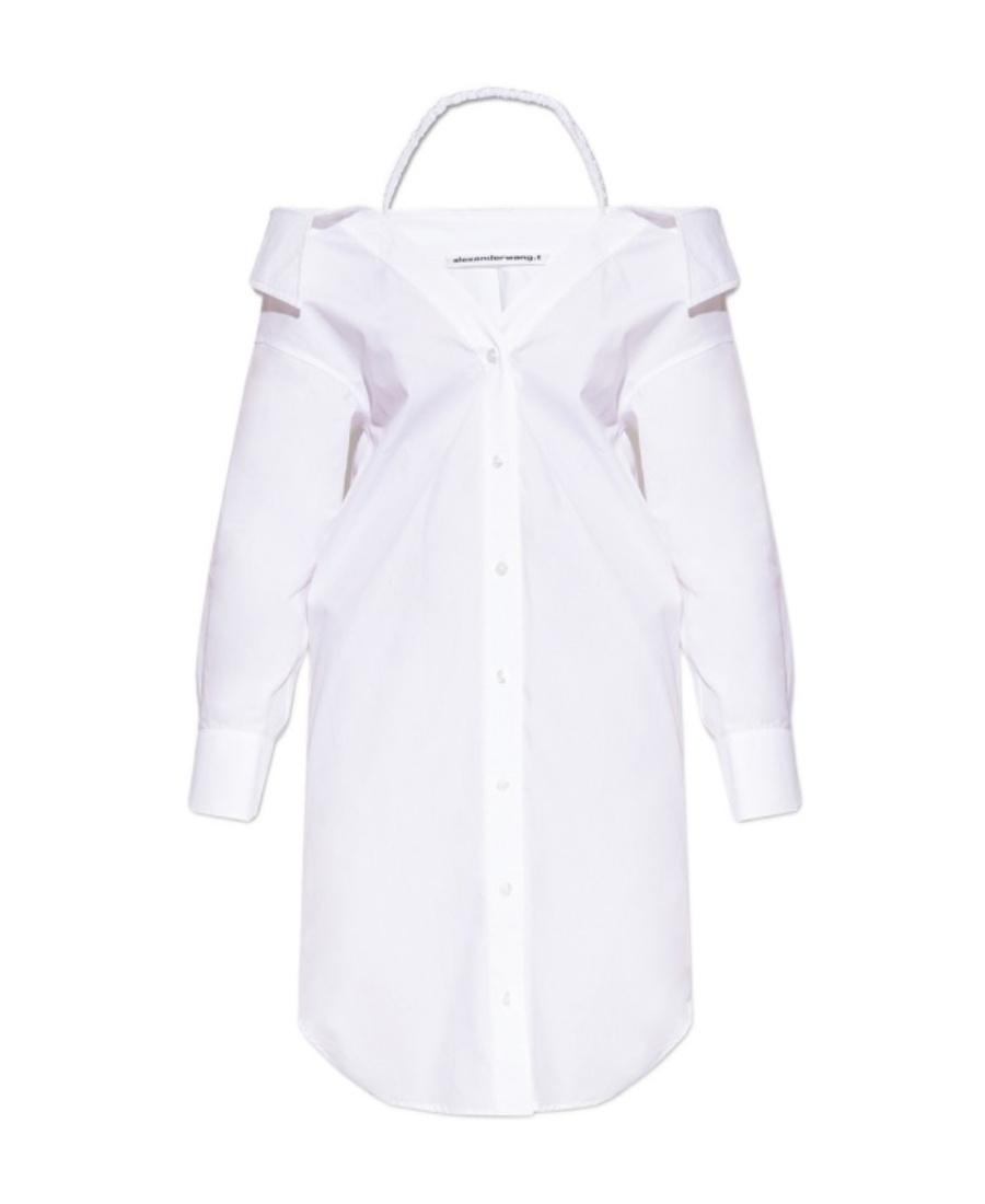 ALEXANDER WANG T Suspender Shirt Dress In White Product Image