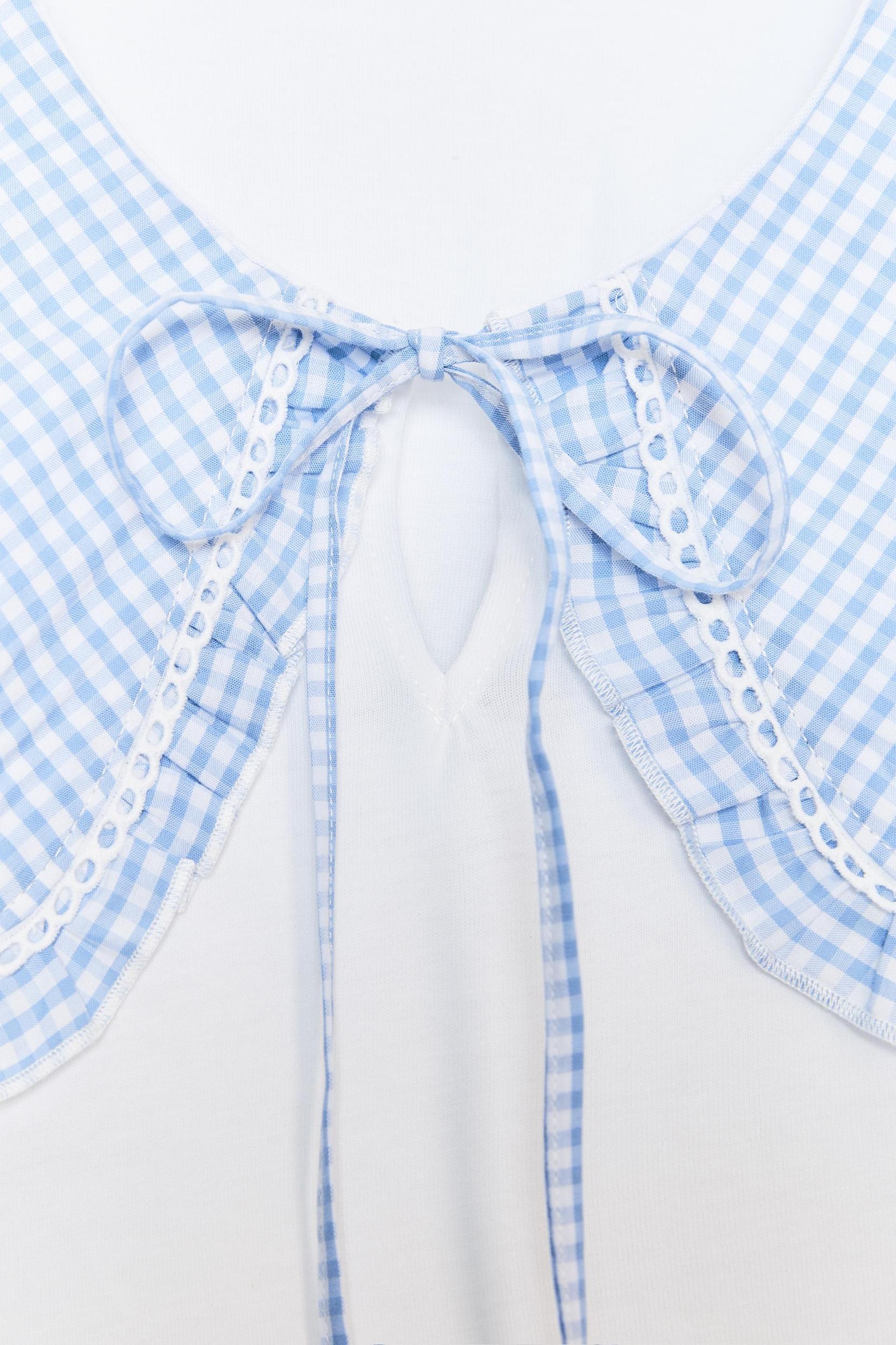 GINGHAM CHECK COMBINATION T-SHIRT Product Image