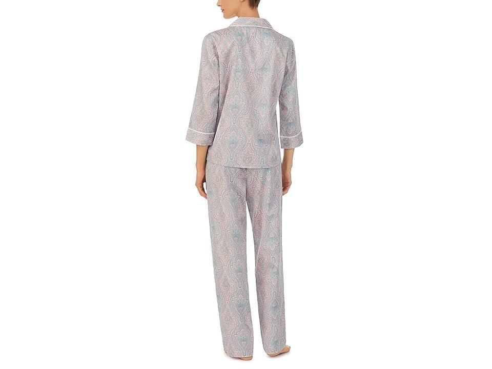 Lauren Ralph Lauren Sateen 3/4 Sleeve PJ Set (Paisley) Women's Pajama Sets Product Image