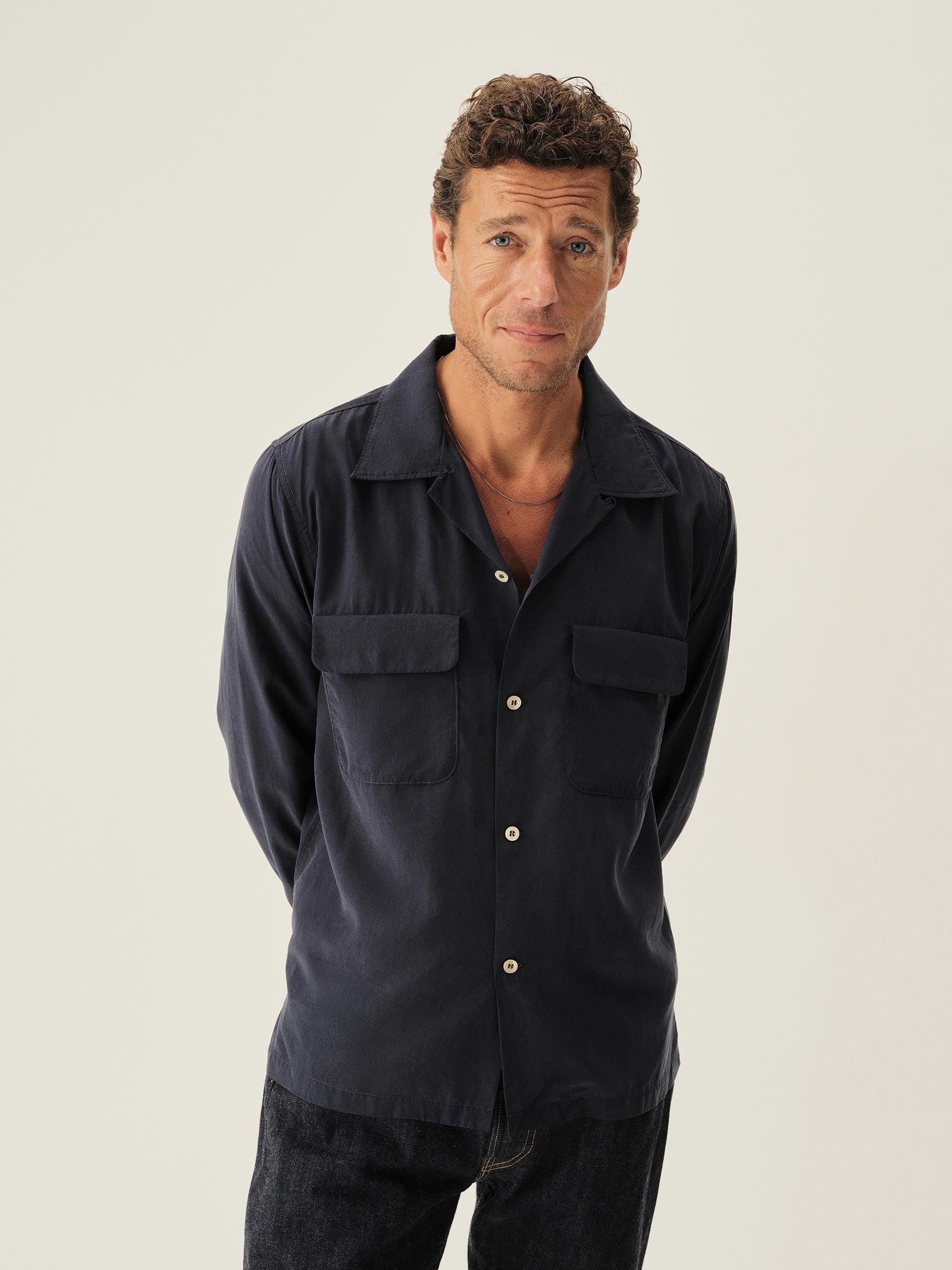 Dark Navy Casita Camp Shirt Product Image