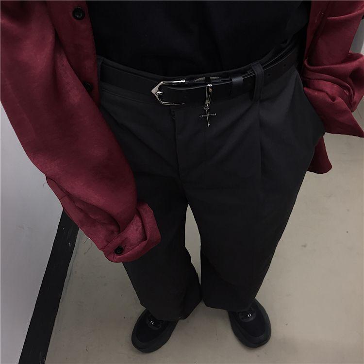 Faux Leather Cross Charm Belt Product Image