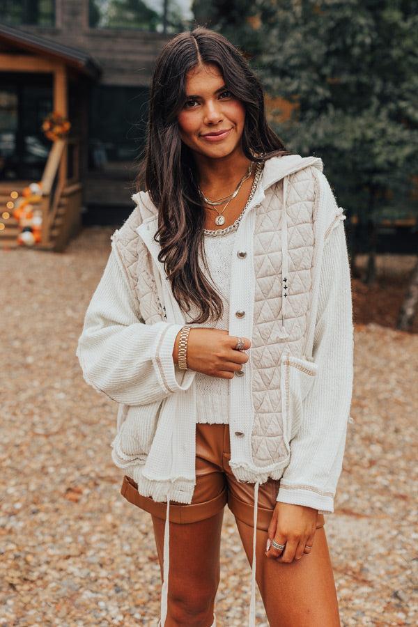 Misty Starlight Light Weight Knit Jacket in Ivory Product Image