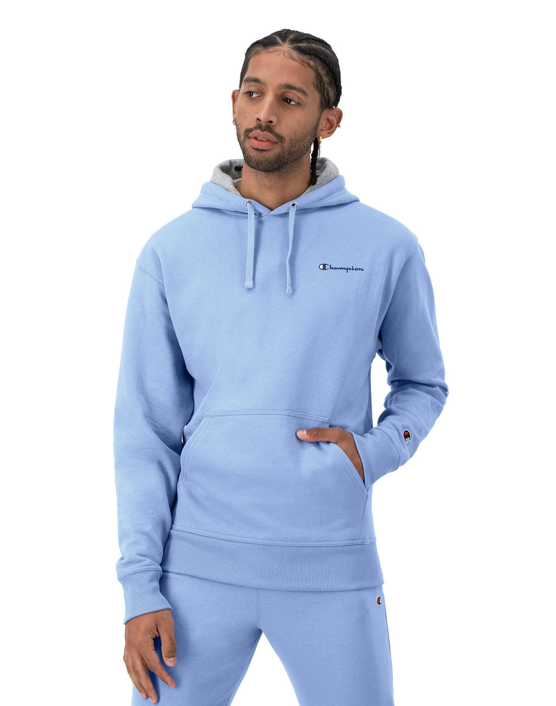 Mens Champion Powerblend Hoodie, Classic Script Logo Road Sign Green 2XL Product Image