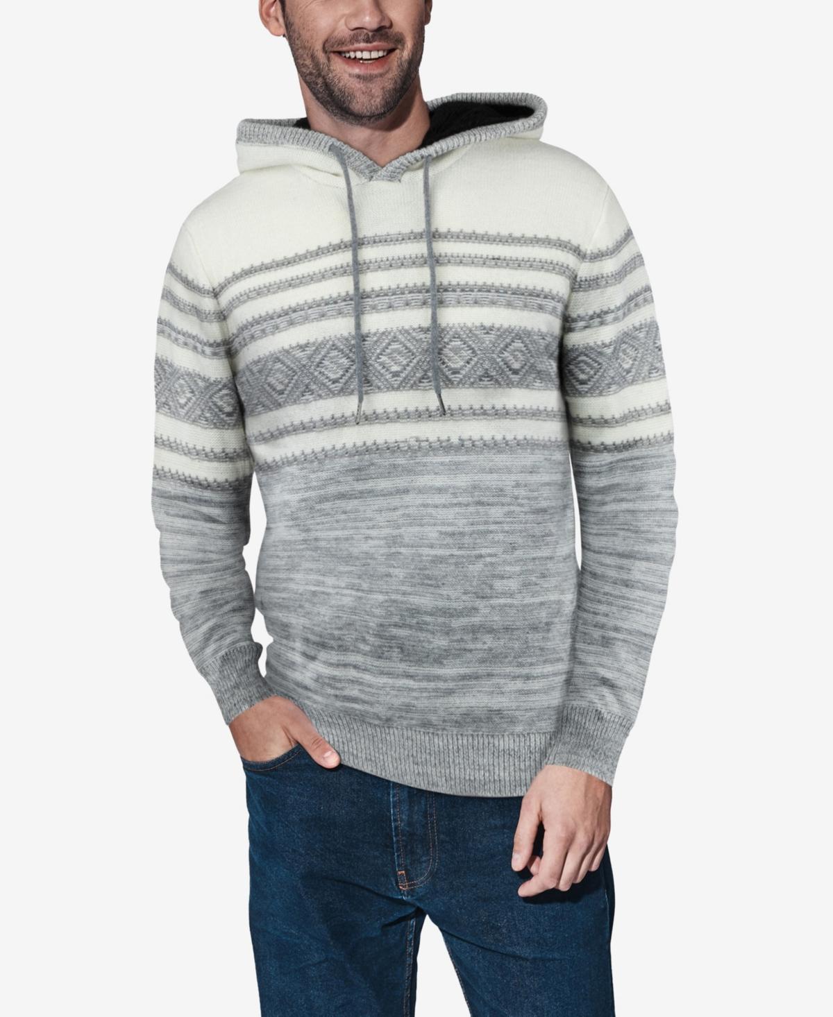 Men's Xray Striped Hooded Sweater, Size: XXL, Grey Product Image