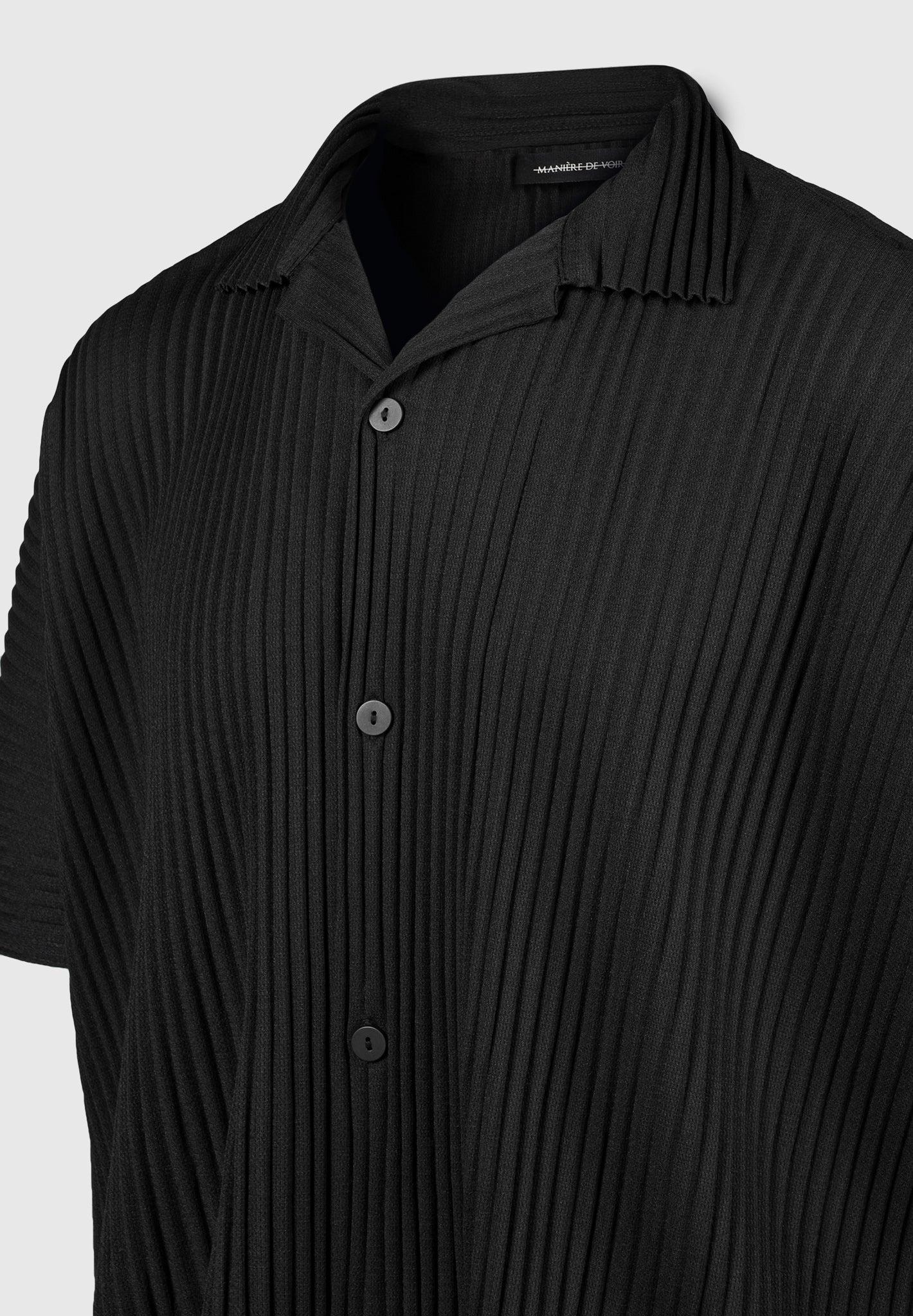 Pleated Shirt - Black Male Product Image
