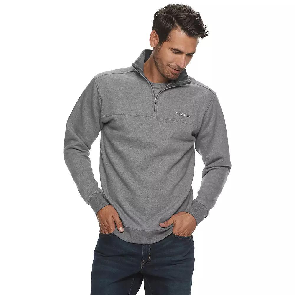 Mens Columbia Hart Mountain II Quarter-Zip Pullover Grey Heather Product Image