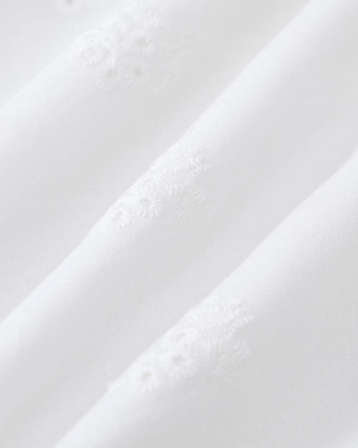 White Embroidery A-Line Midi Skirt Product Image