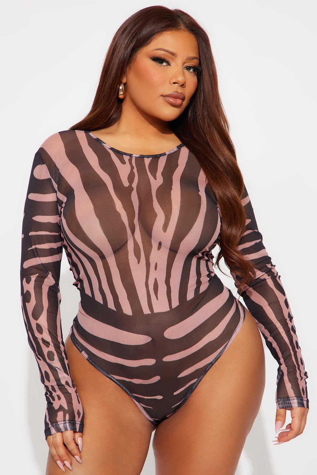 In Awe Mesh Bodysuit - Black/combo Product Image