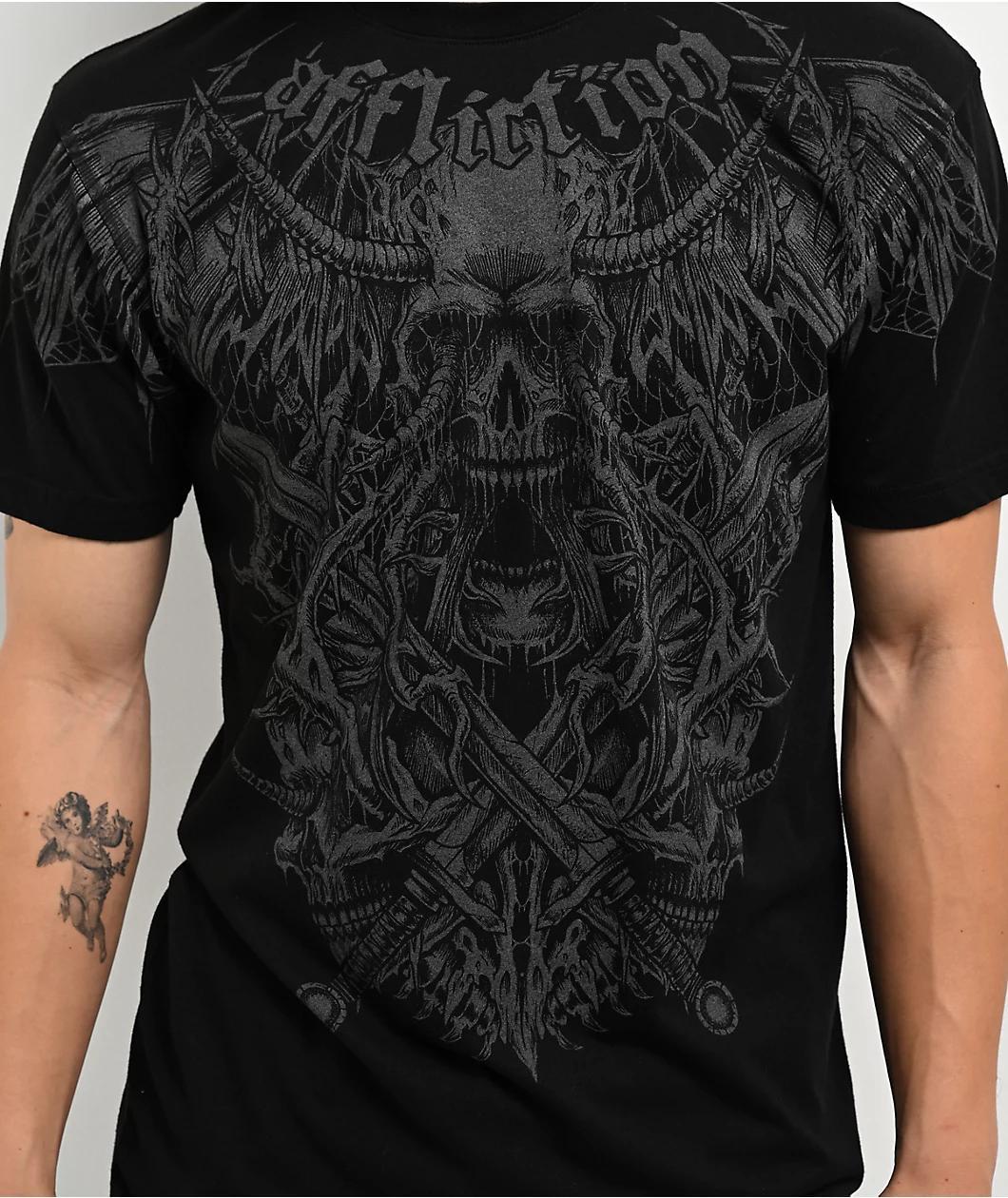 Affliction Tortured Reflective Black T-Shirt Product Image