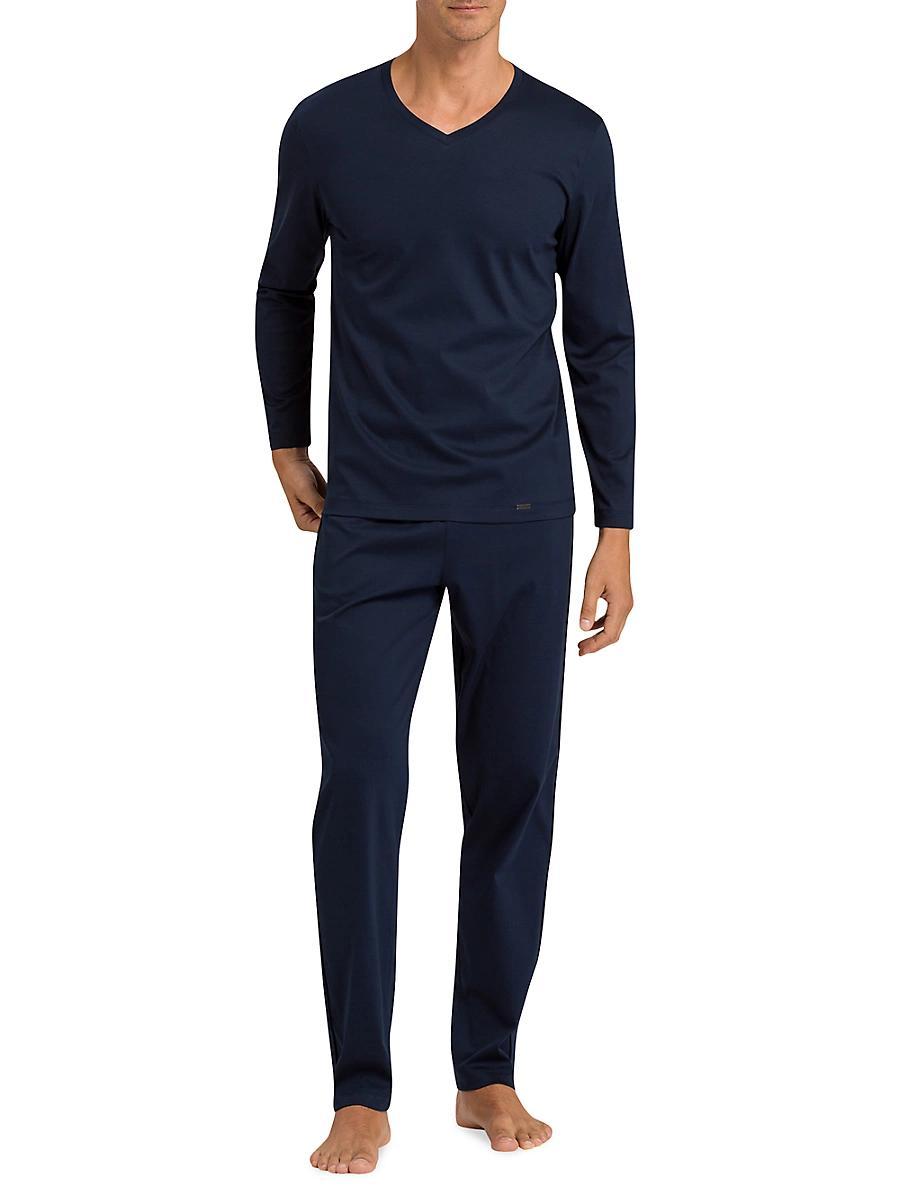 Mens Night Selection Long Cotton Pajama Set Product Image